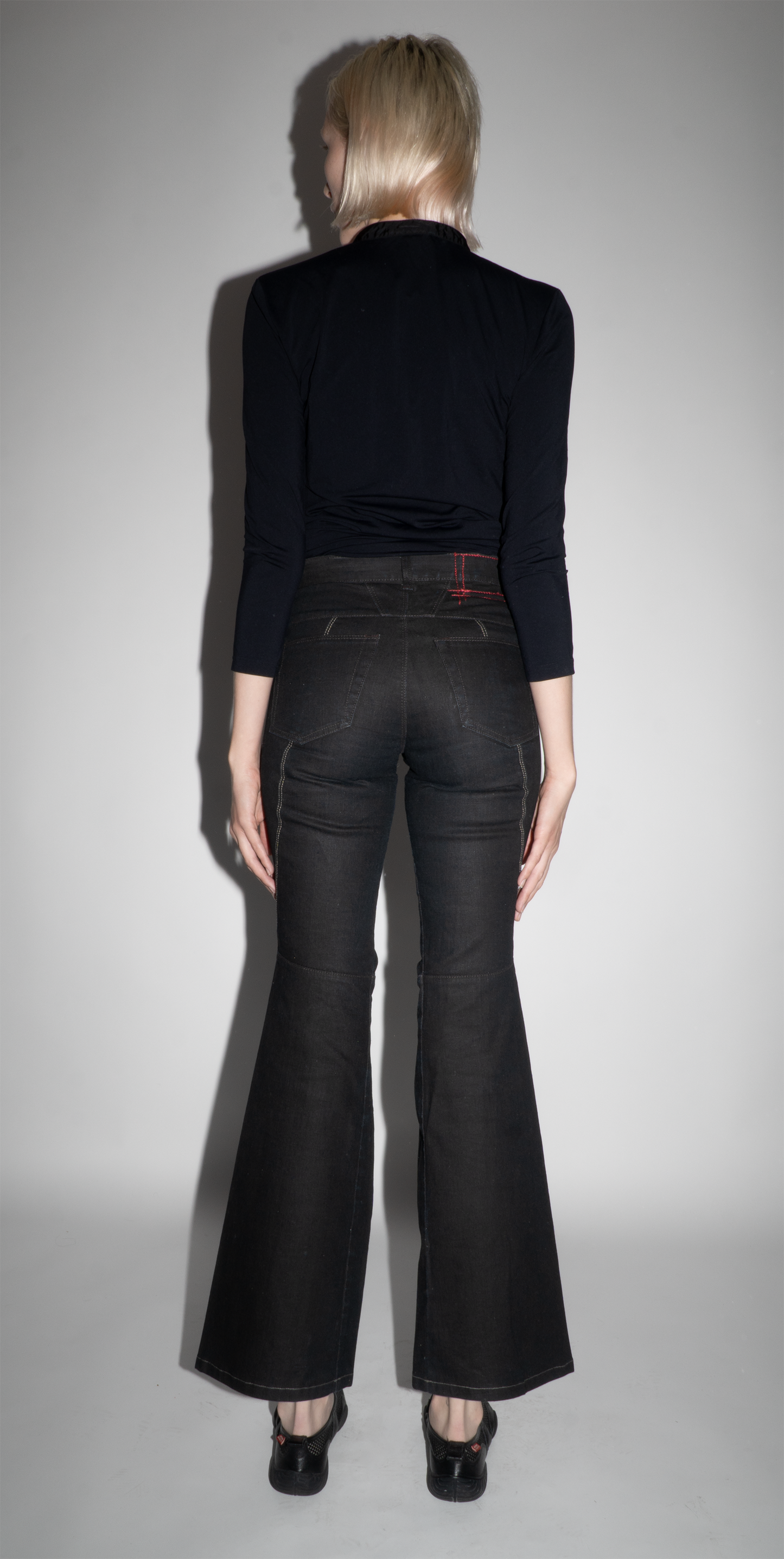 Marithé + François Girbaud Black Flare Trouser