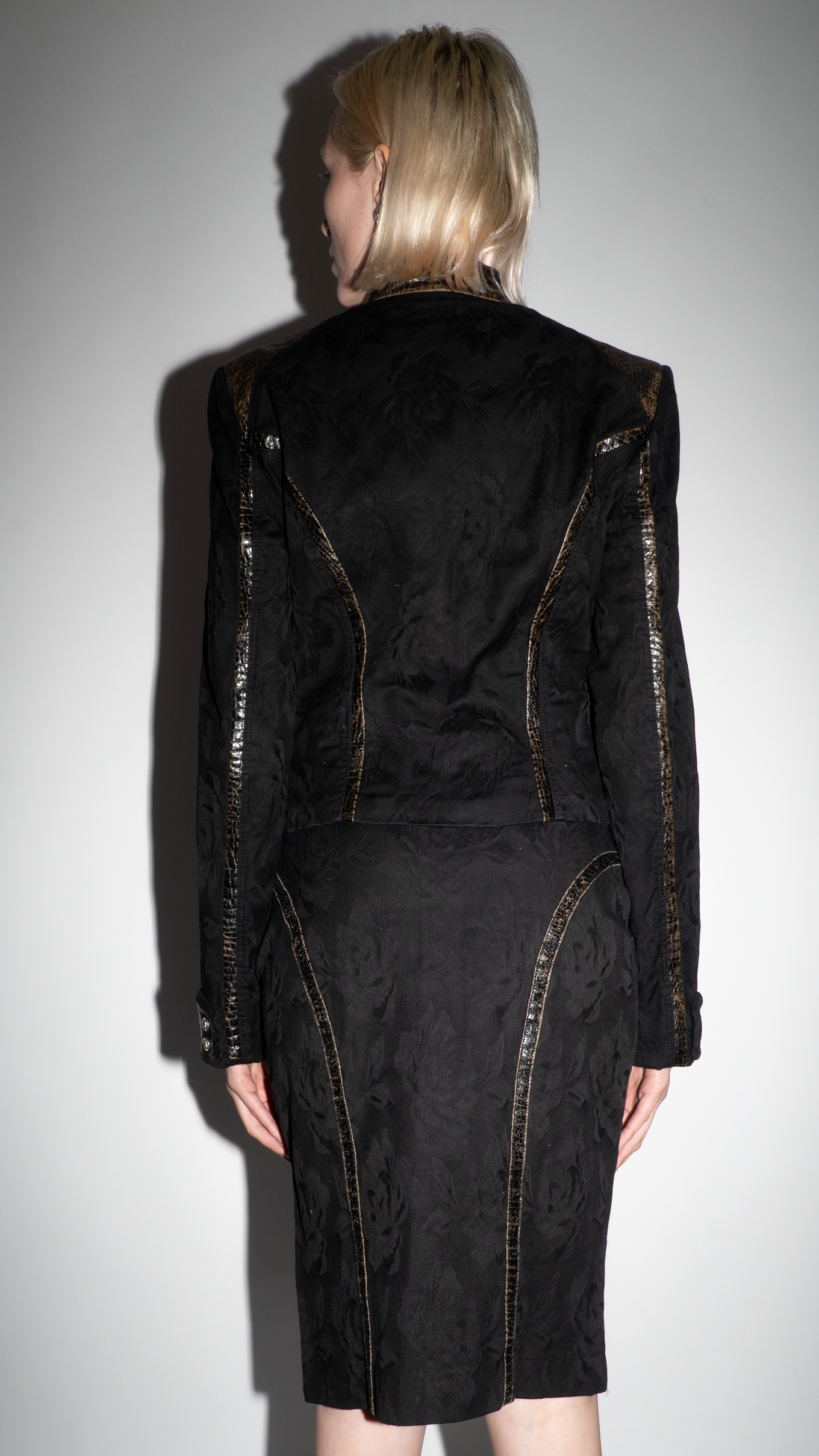 Versace Black Jacket with Brown Panels
