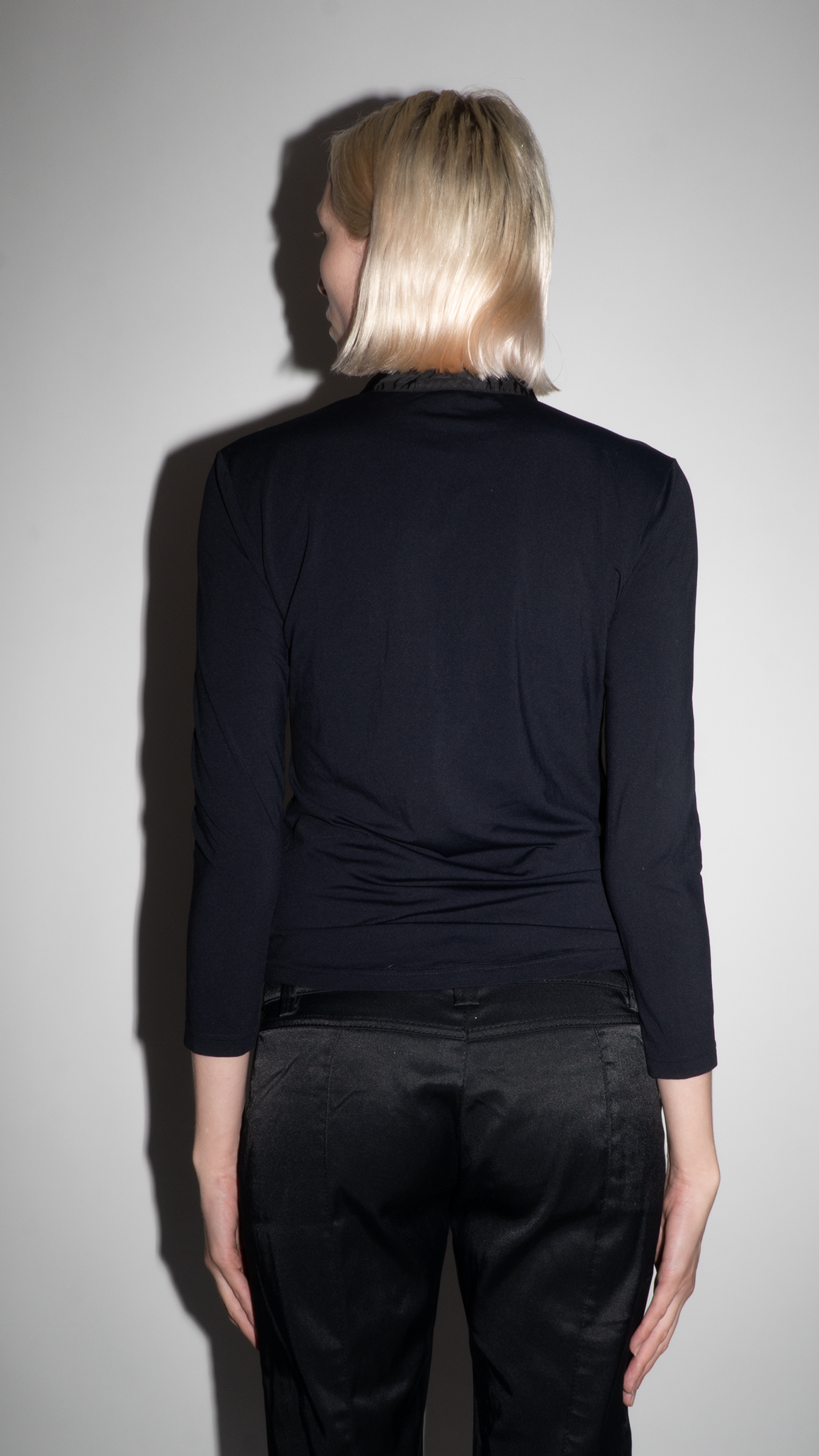 Prada Black Long-Sleeve Zip Up Top