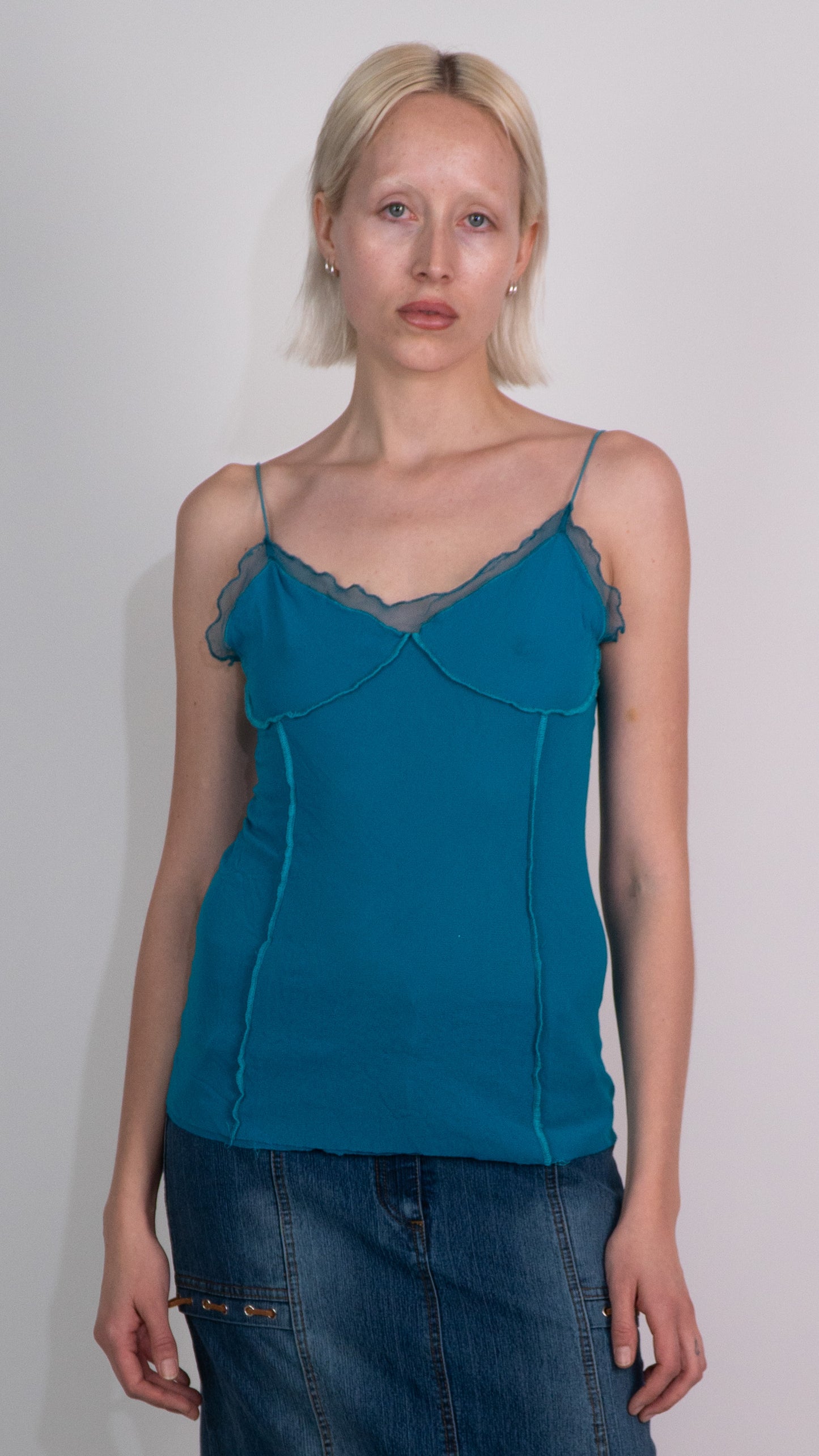 Jean Paul Gaultier Blue Mesh Singlet