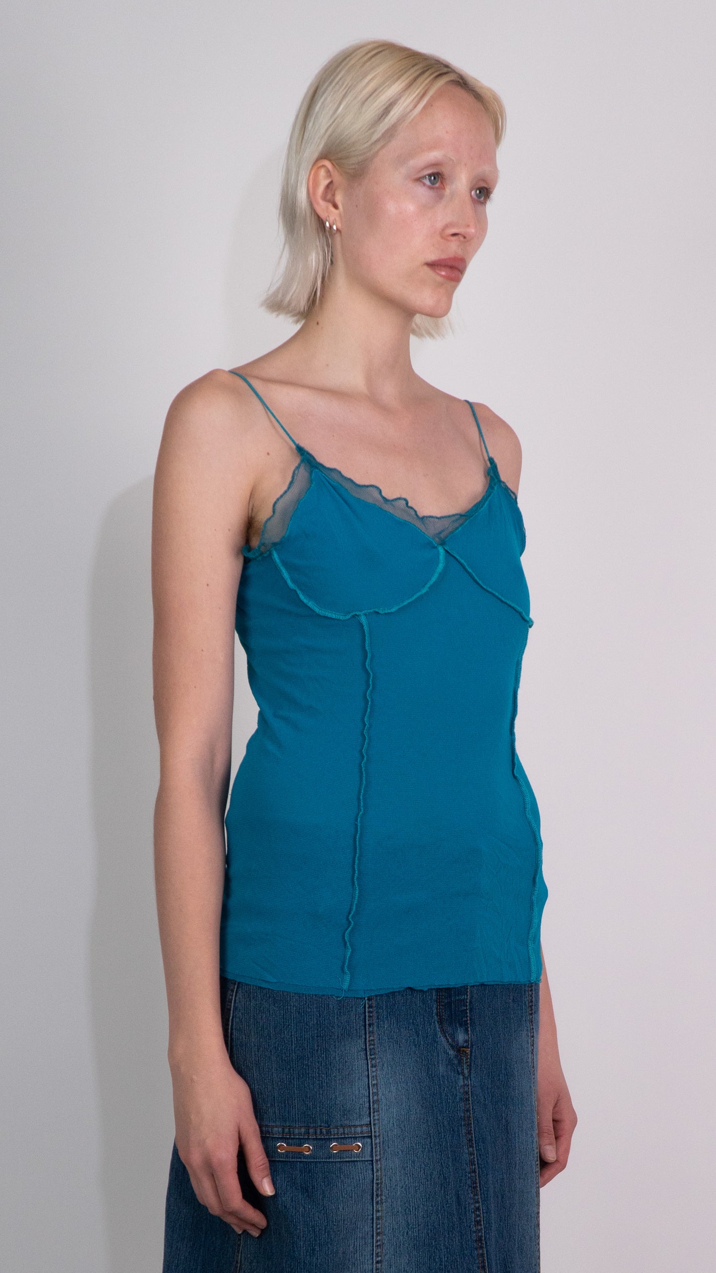 Jean Paul Gaultier Blue Mesh Singlet