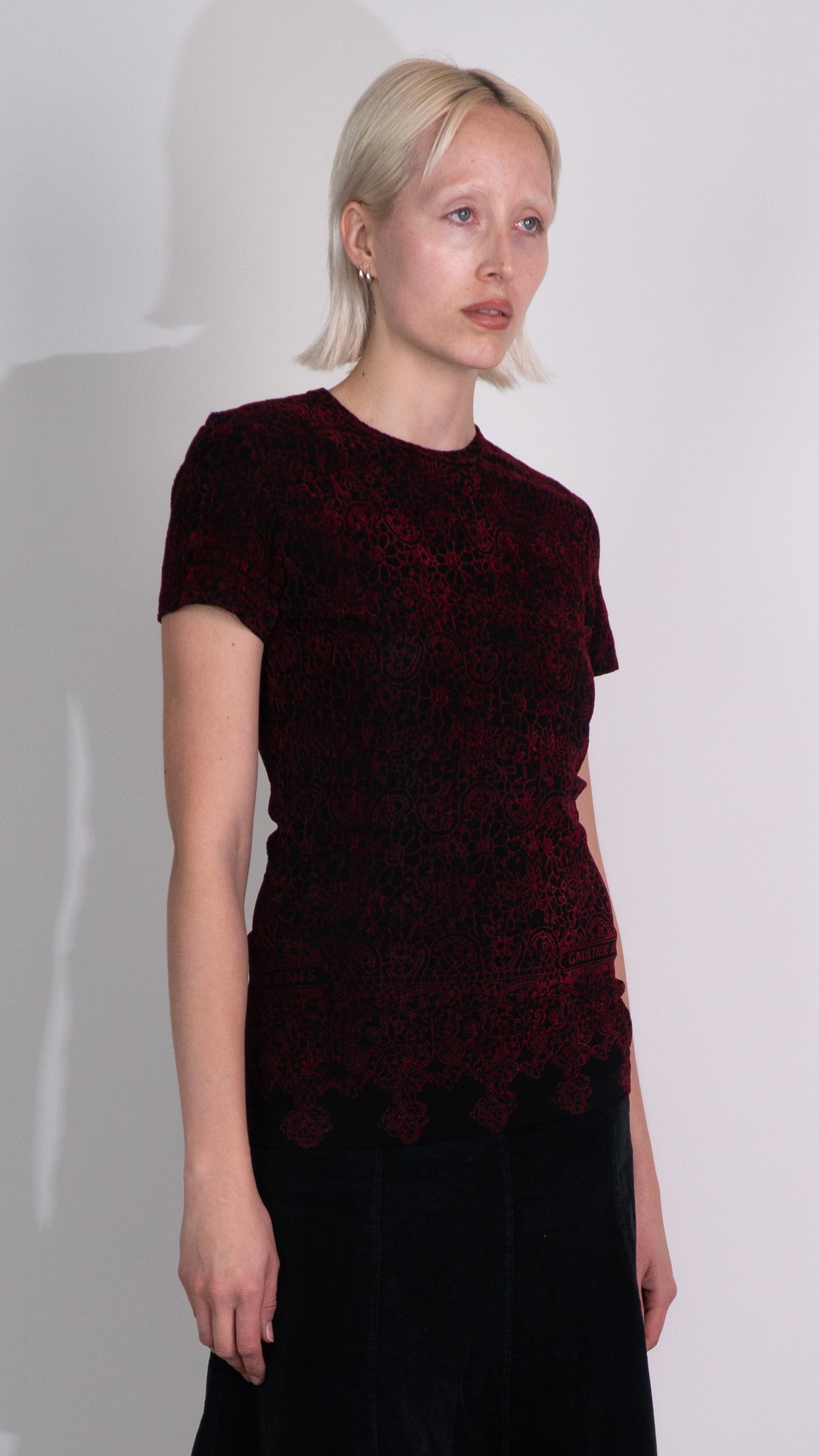 Jean Paul Gaultier Red/Black Short Sleeve Top