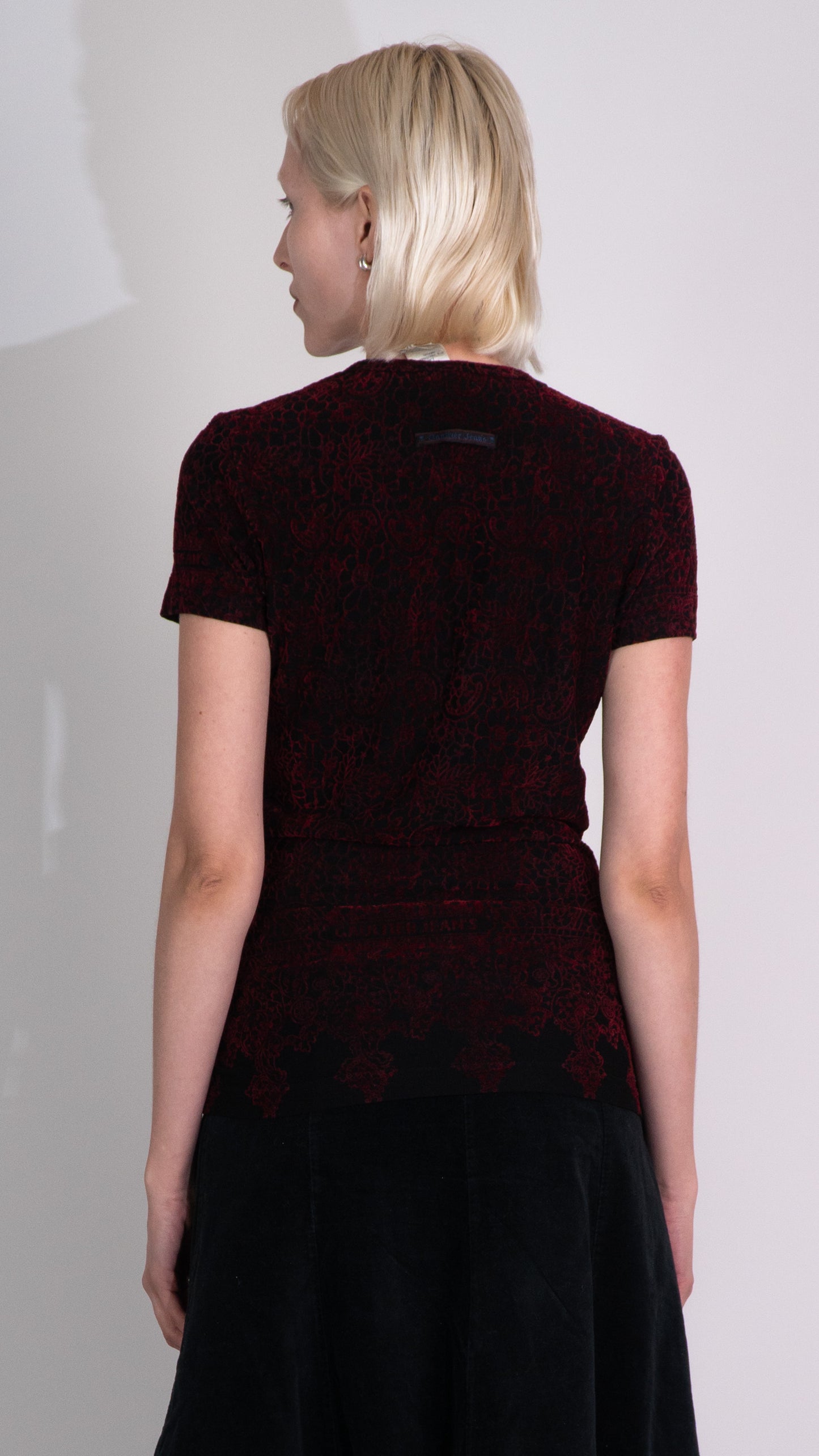 Jean Paul Gaultier Red/Black Short Sleeve Top