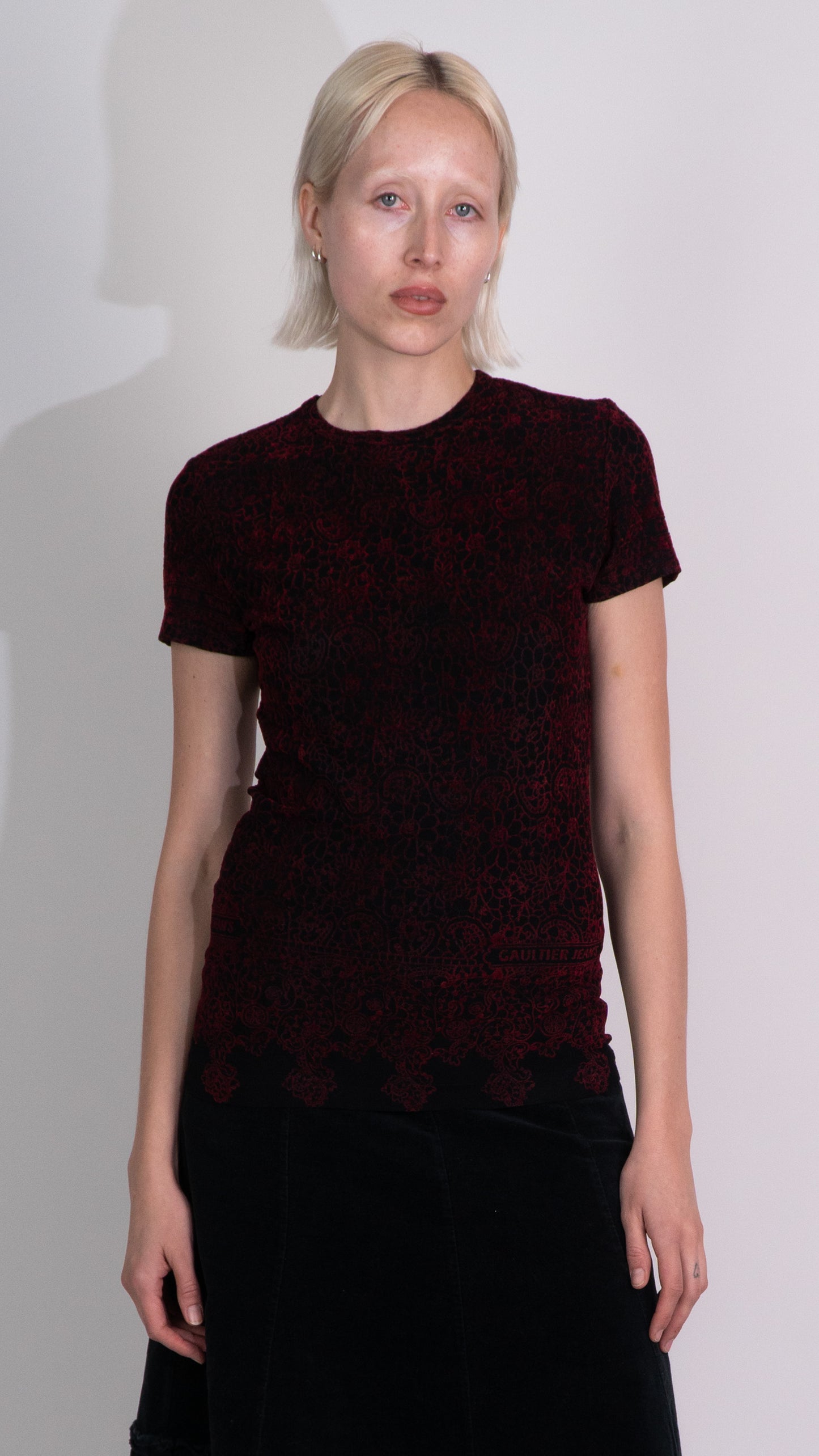 Jean Paul Gaultier Red/Black Short Sleeve Top