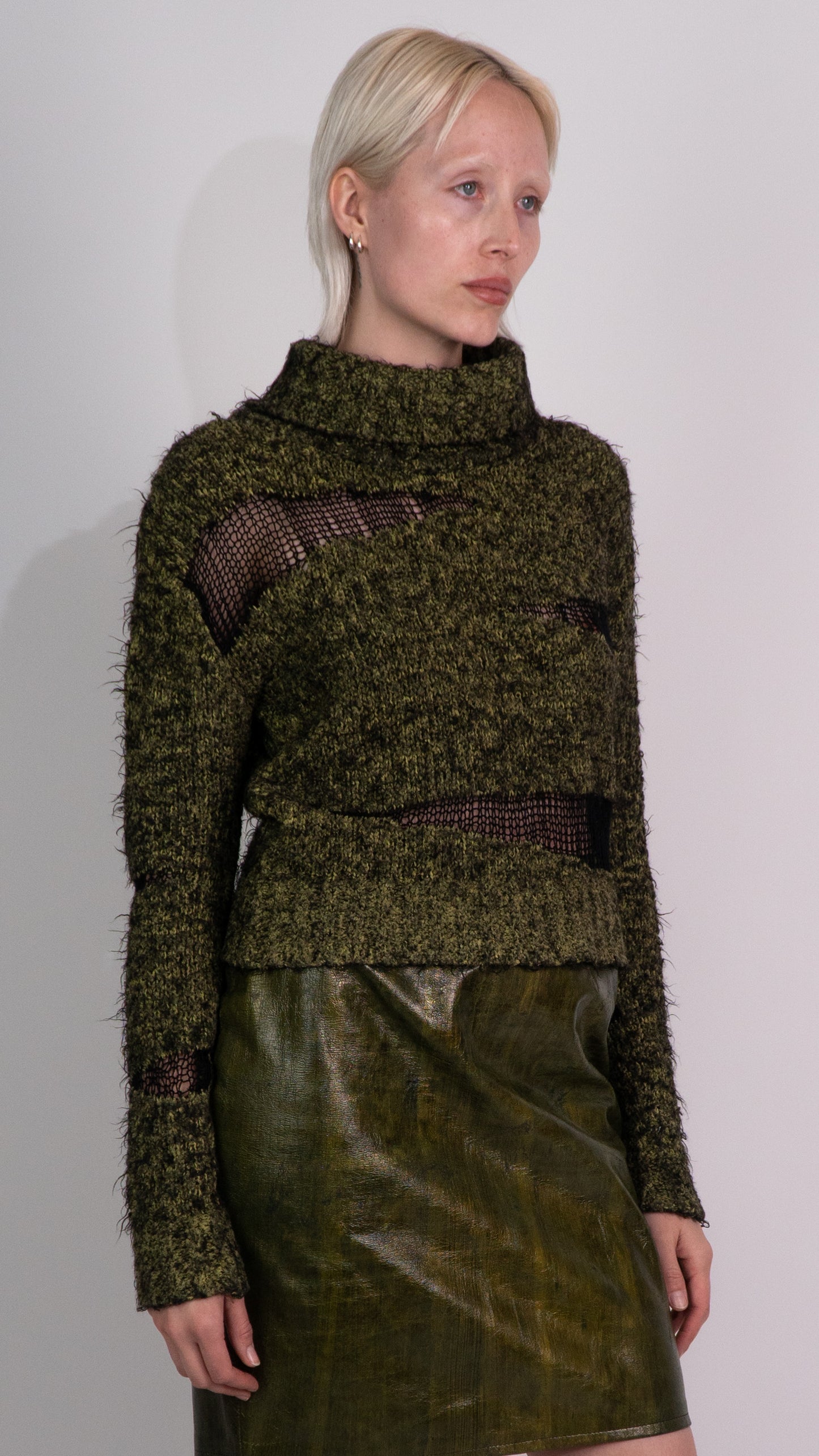 Cop Copine Green Turtle Neck Jumper