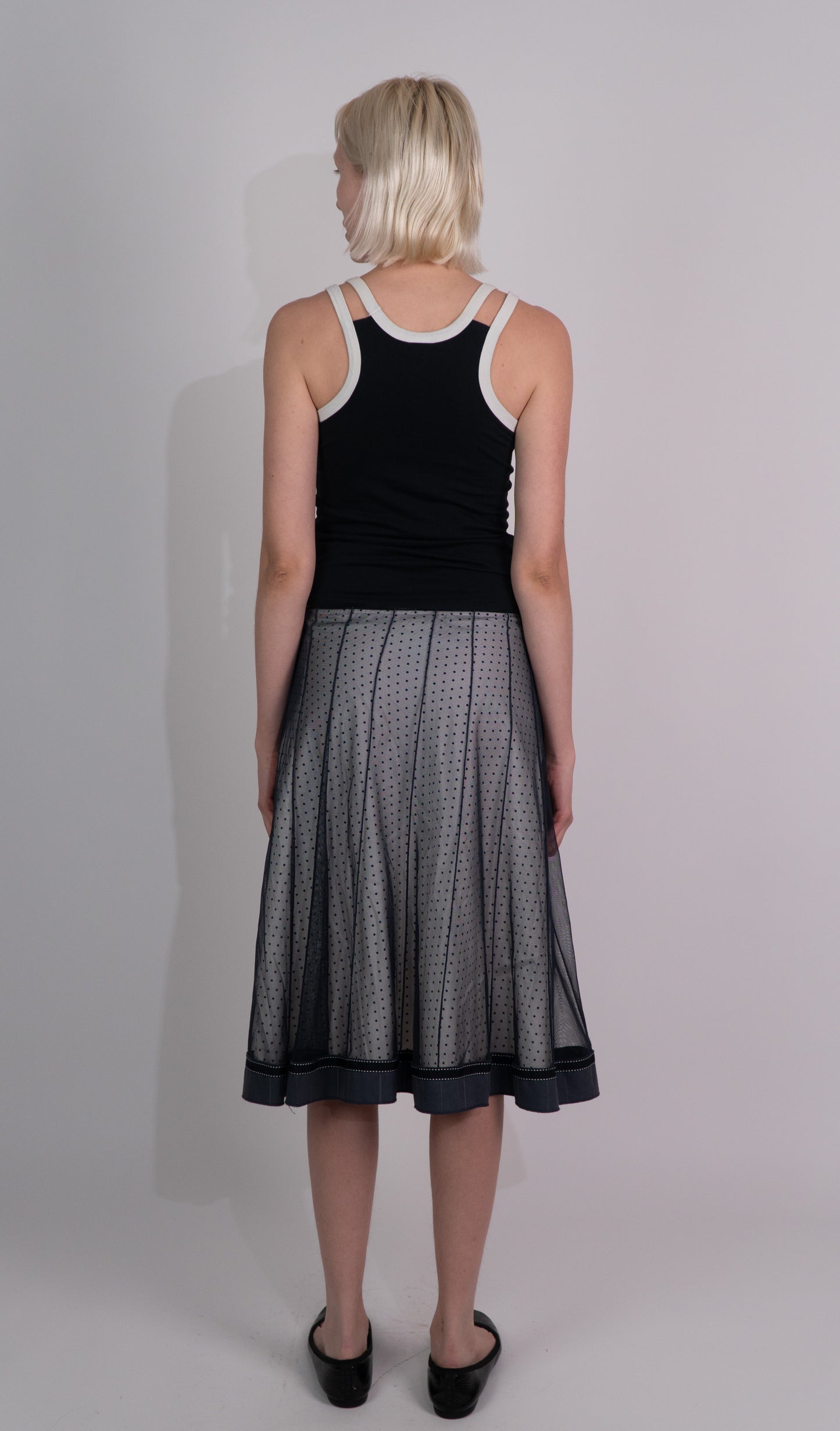 White Polkadot Skirt
