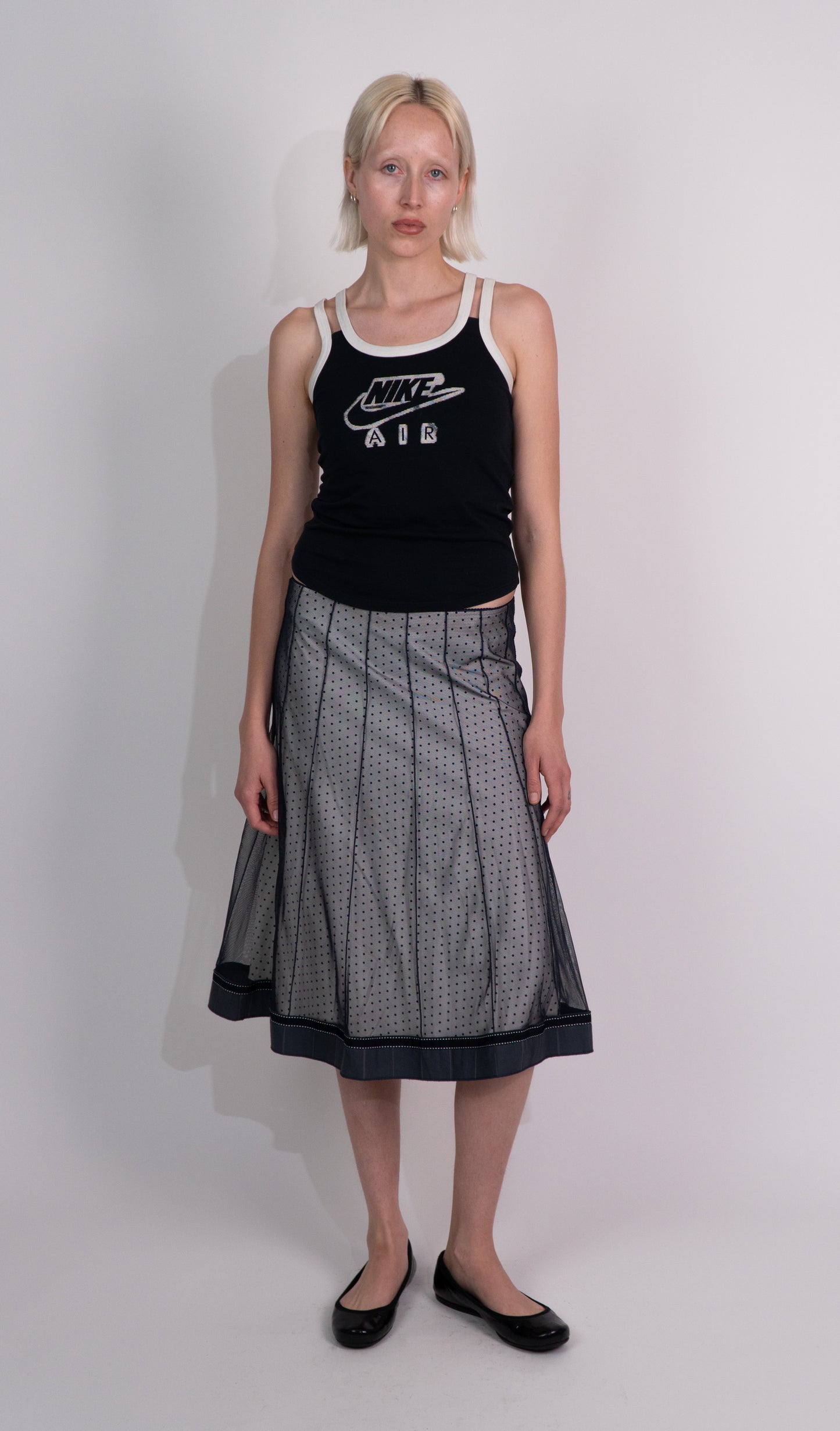 White Polkadot Skirt