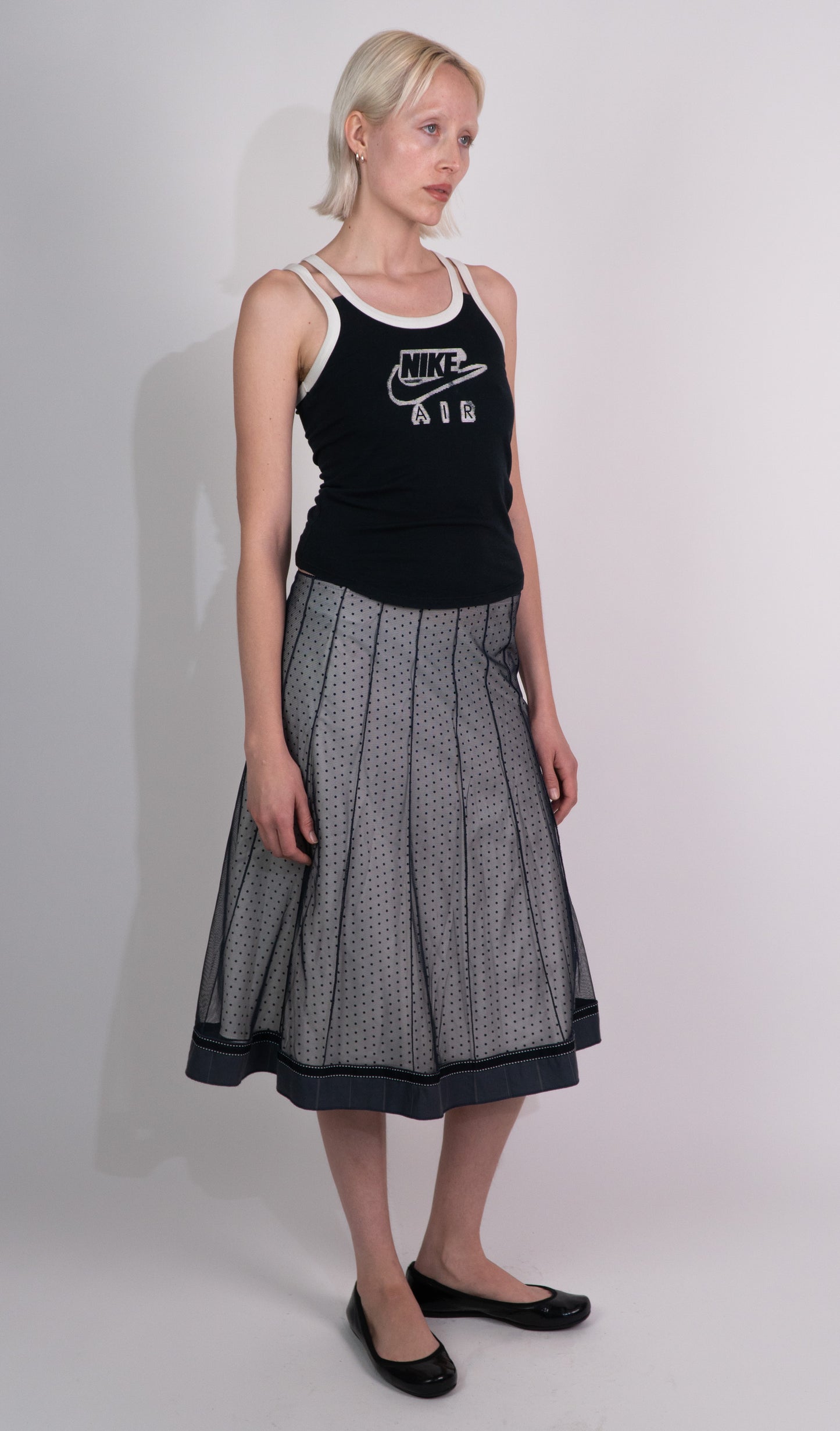 White Polkadot Skirt