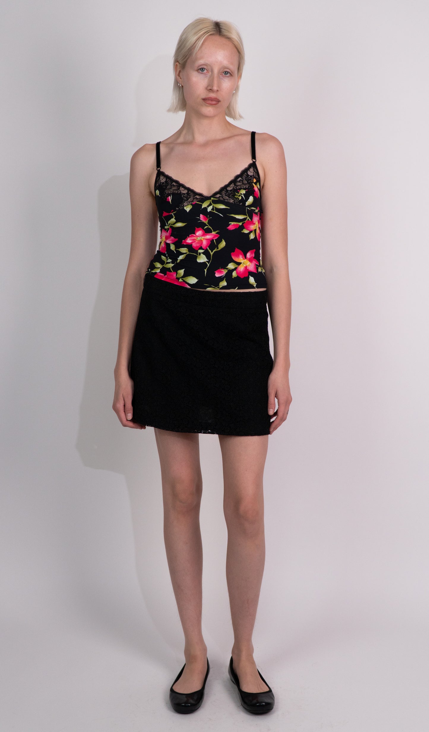 Prada Black Lace Mini Skirt