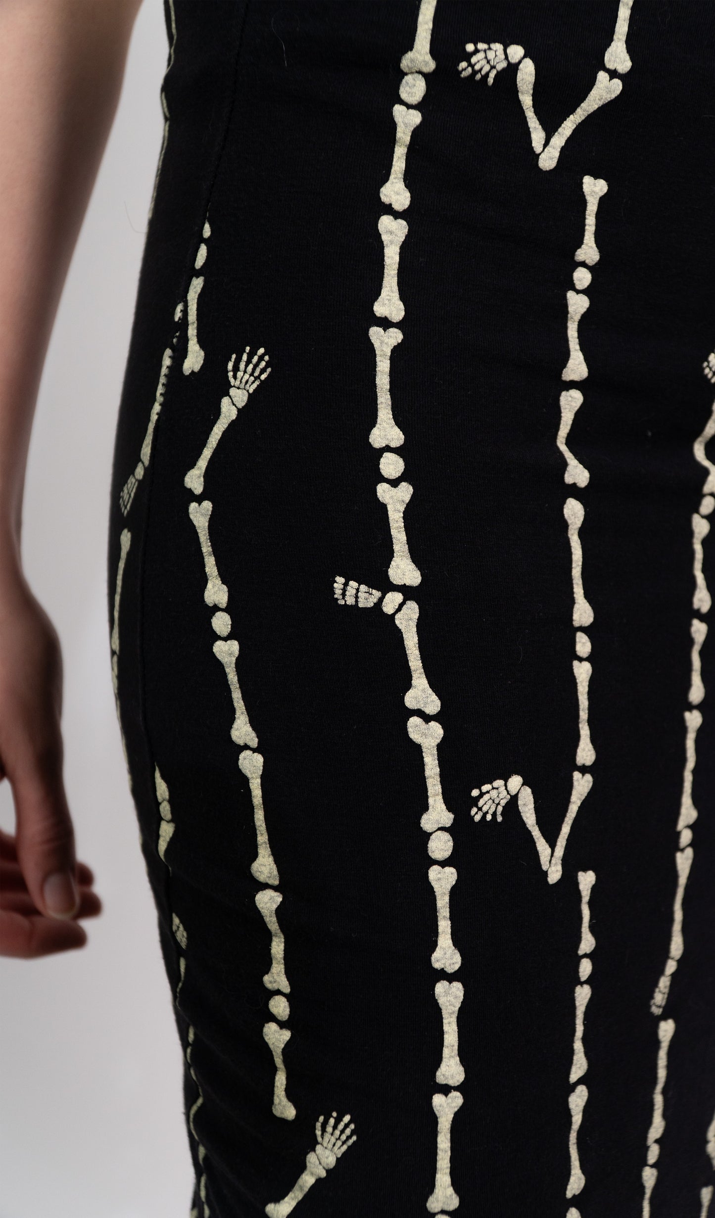 Junior Gaultier S/S 1998 Black Skeleton Bone Pencil Skirt