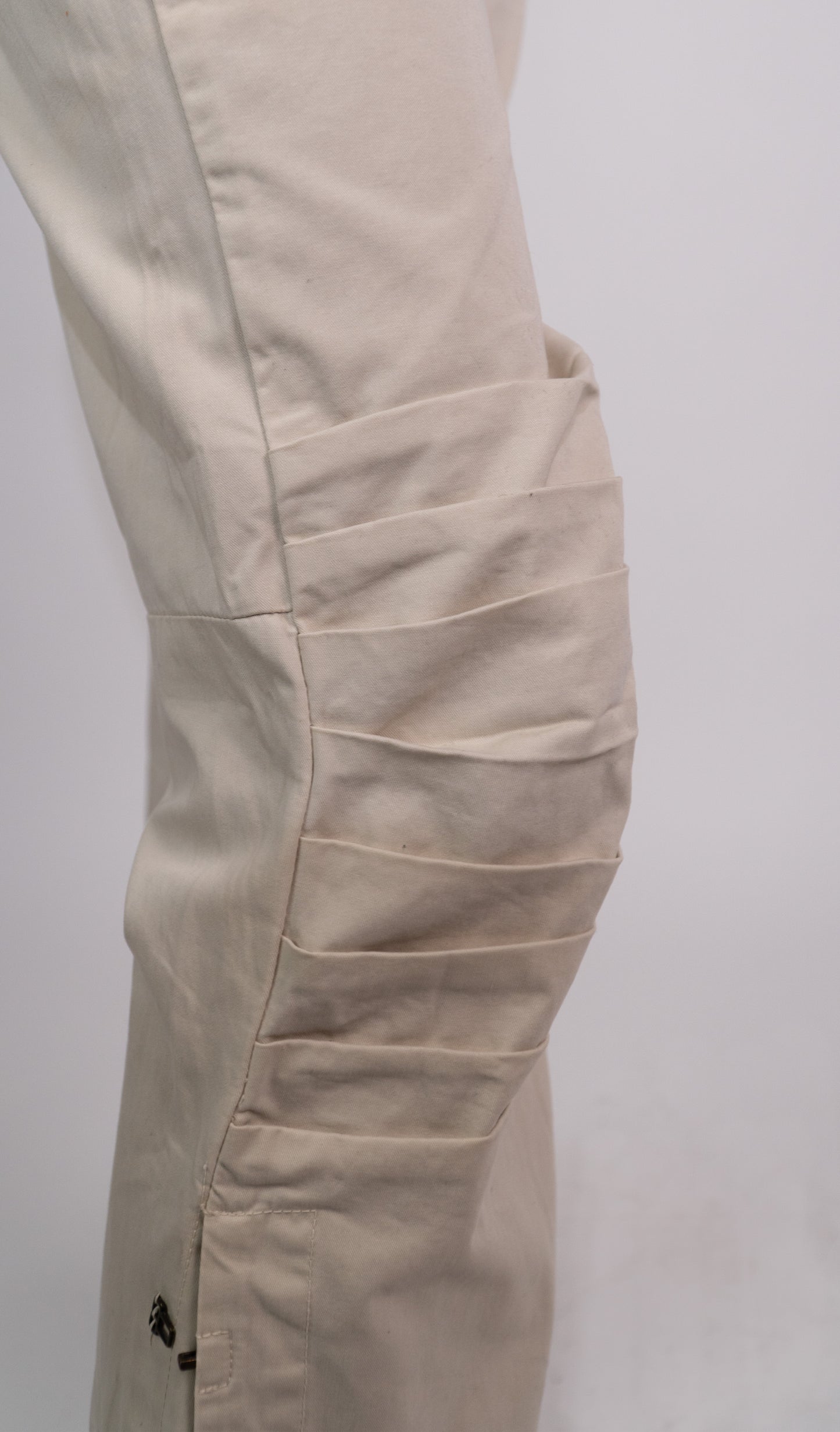 Cream Low Waist Flare Trouser