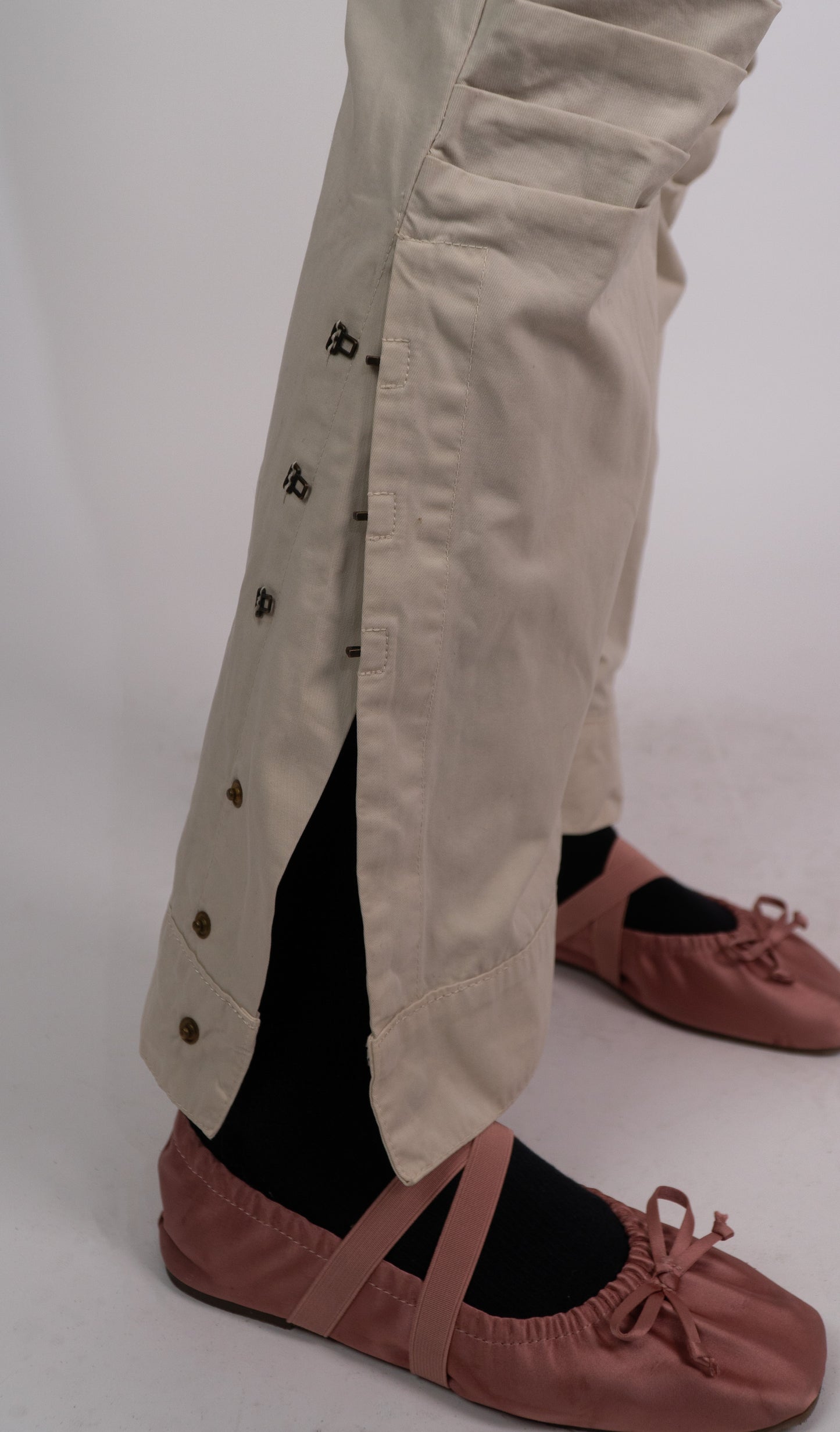Cream Low Waist Flare Trouser