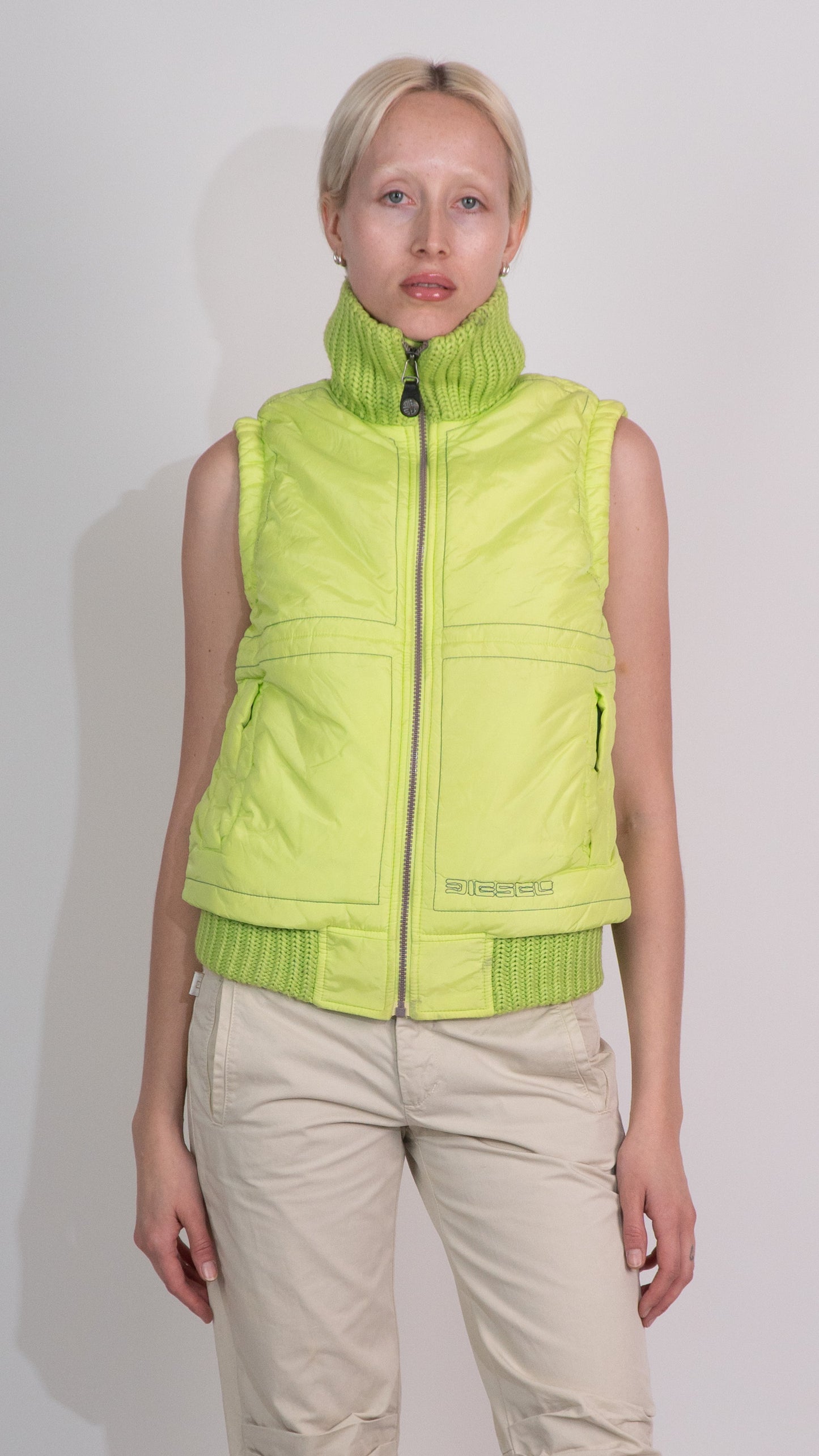 Diesel Green Zip Up Vest