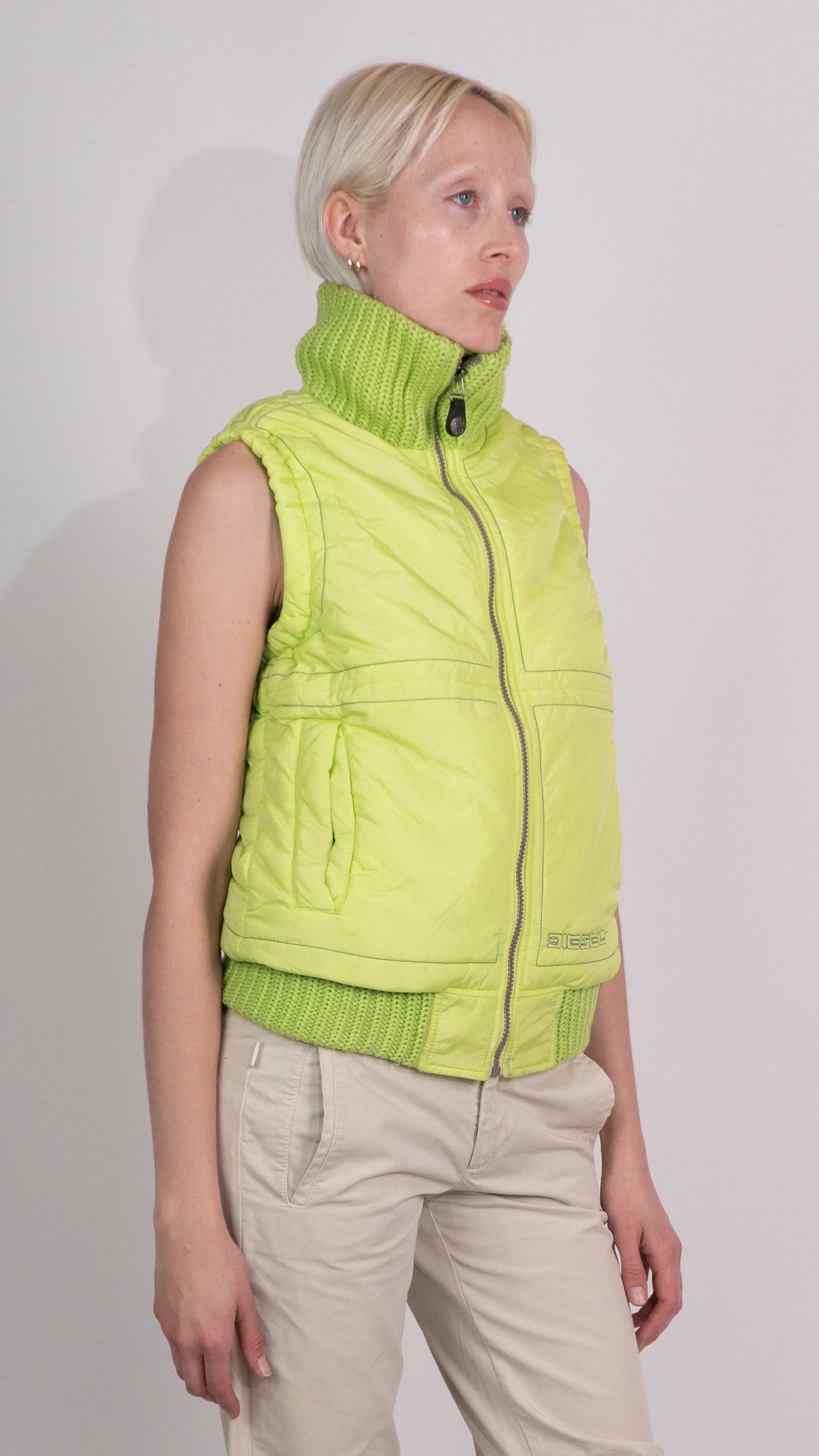 Diesel Green Zip Up Vest