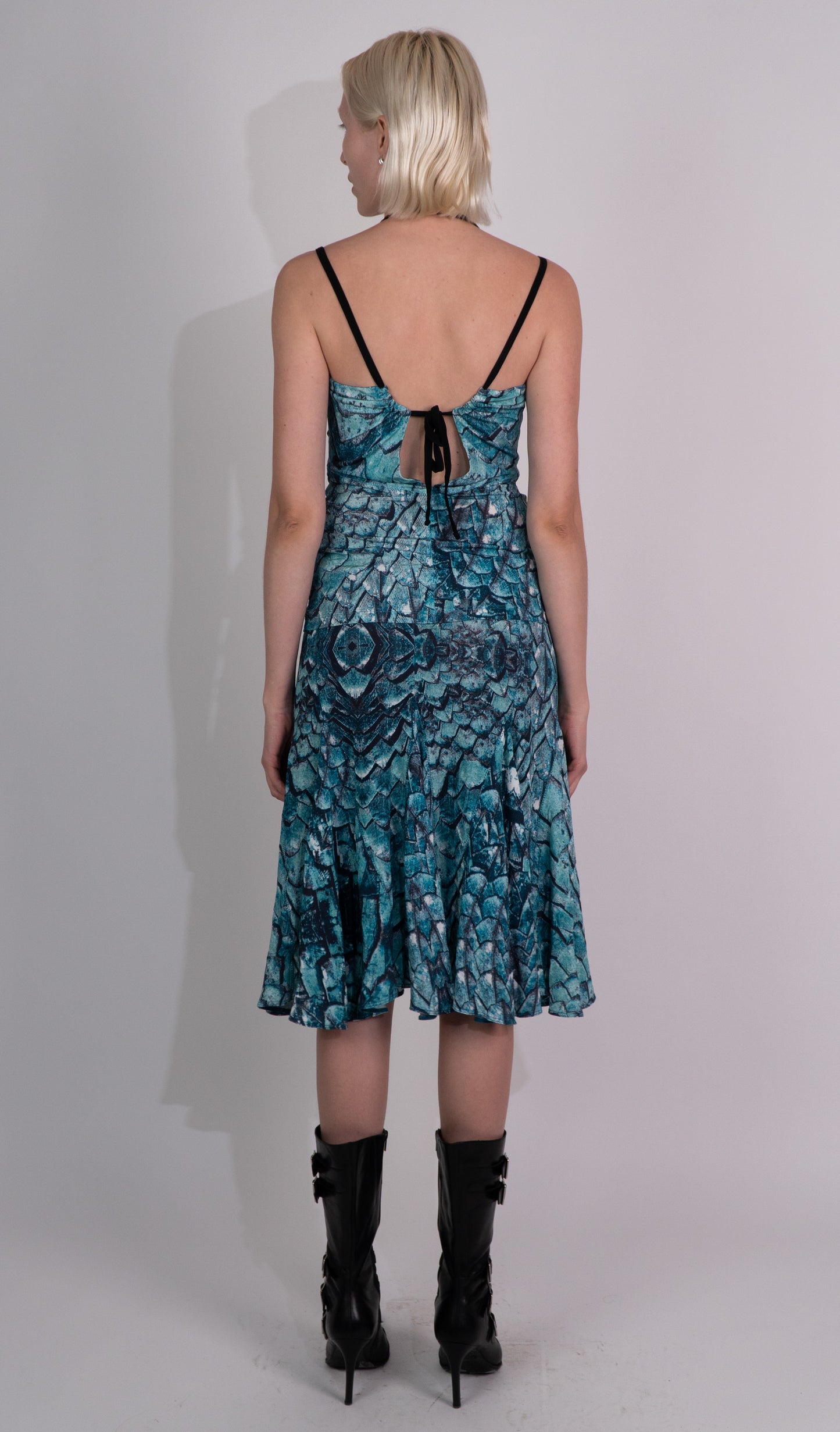 Roberto Cavalli Blue Print Midi Skirt