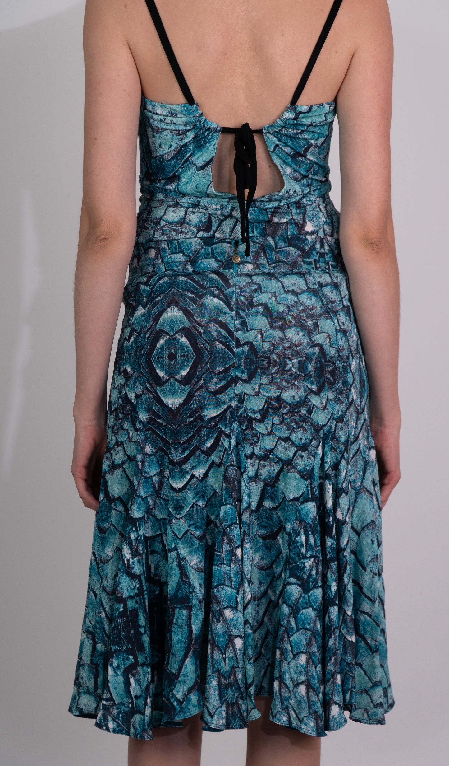 Roberto Cavalli Blue Print Midi Skirt