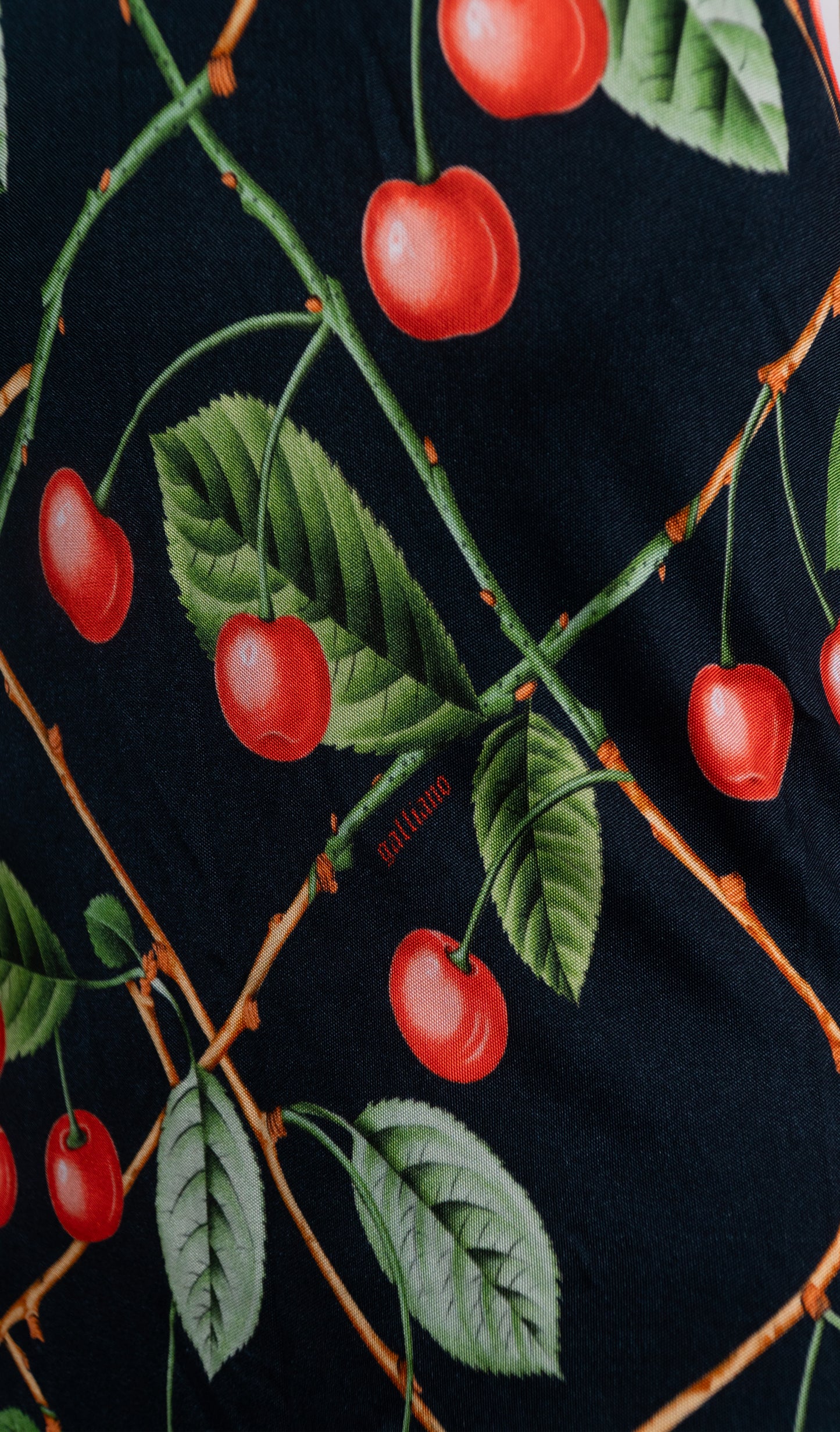 Galliano 00's Cherry Print Sleeveless Dress