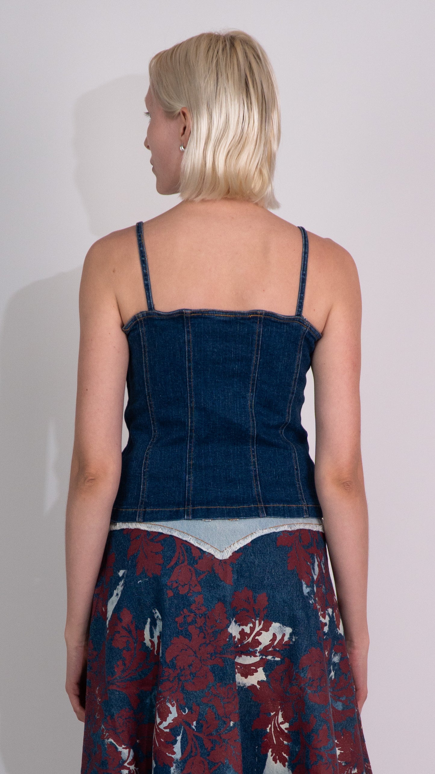 Denim Lace Up Crop Top