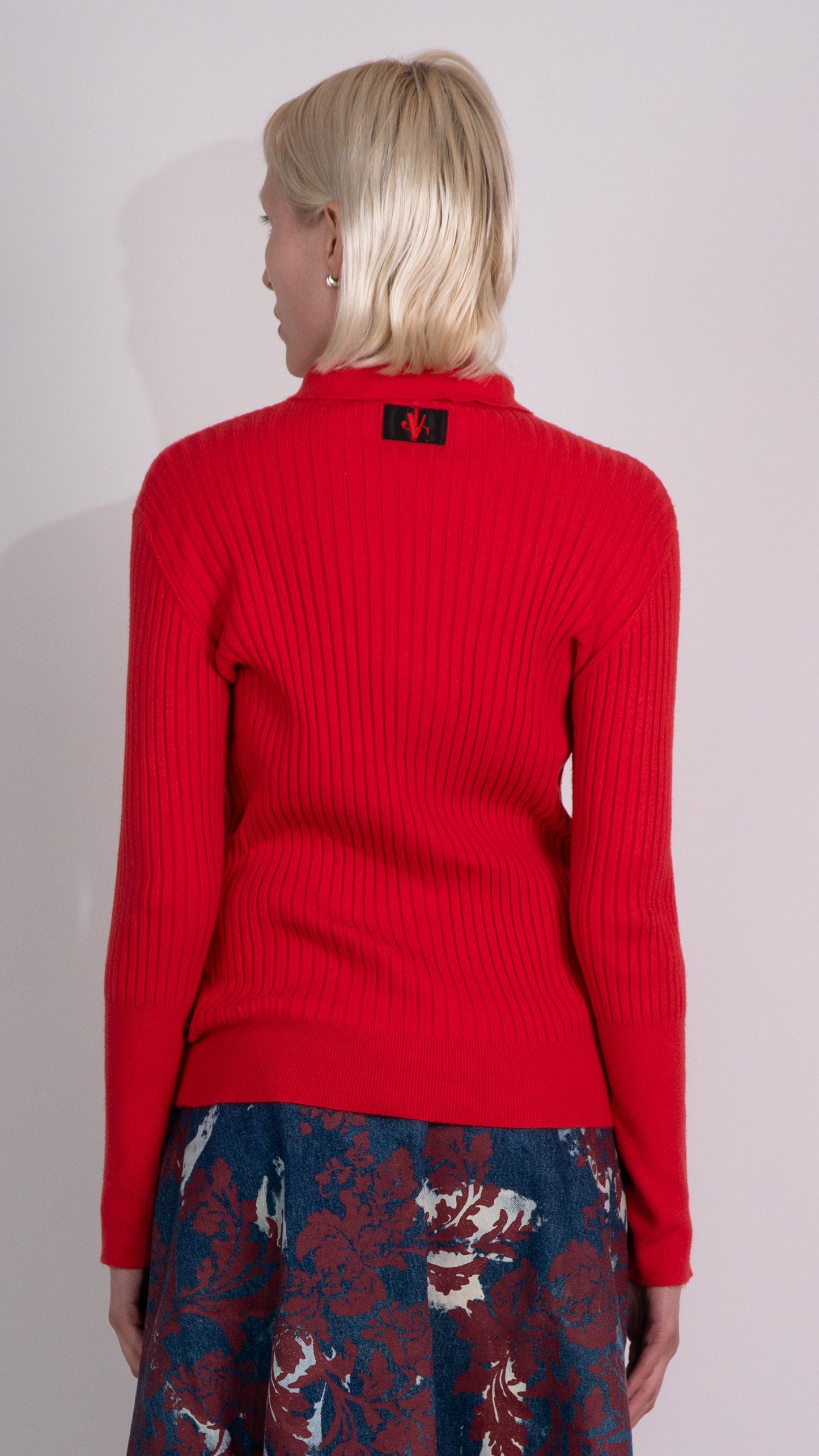 Versace Jeans Couture Red Long Sleeve Polo Shirt