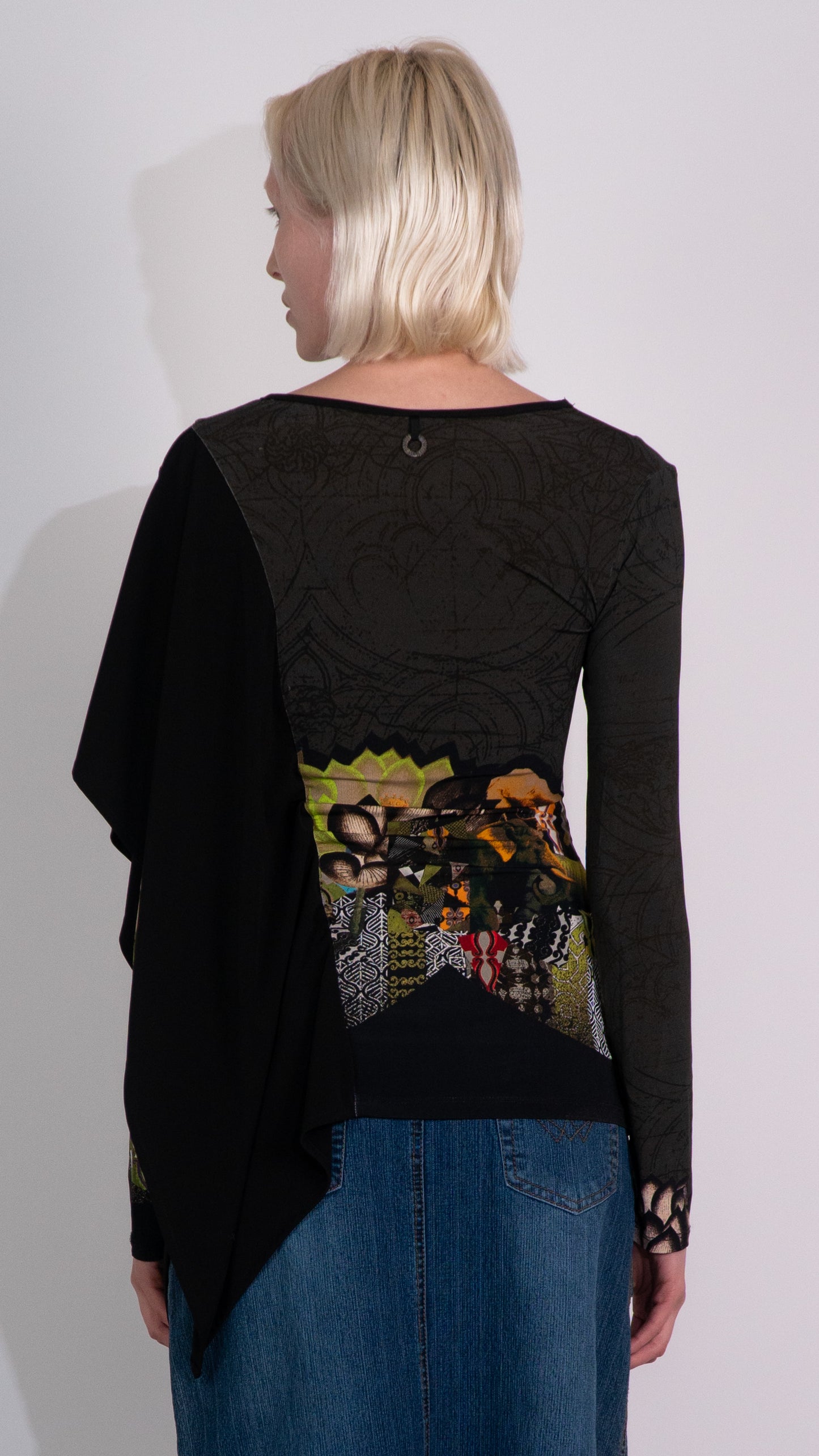 *Save The Queen!* Khaki and Black Long Sleeve Top