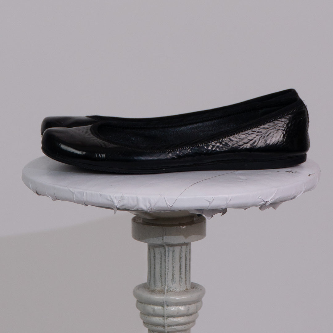 Prada Black Patent Leather Ballet Flats