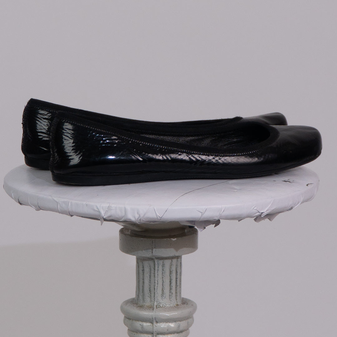 Prada Black Patent Leather Ballet Flats