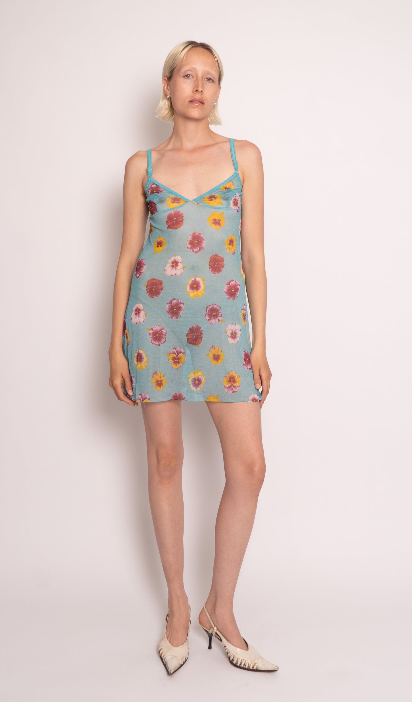 Dolce Gabbana Floral Sheer Slip Dress / Small