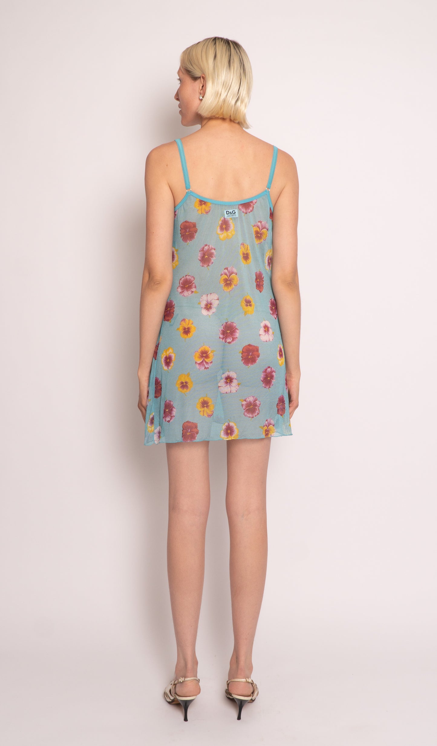 Dolce Gabbana Floral Sheer Slip Dress / Small