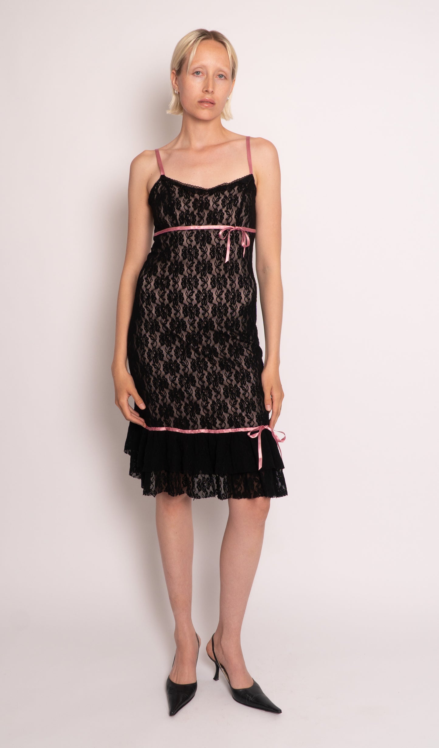 Morgan Black Lace Dress / Medium