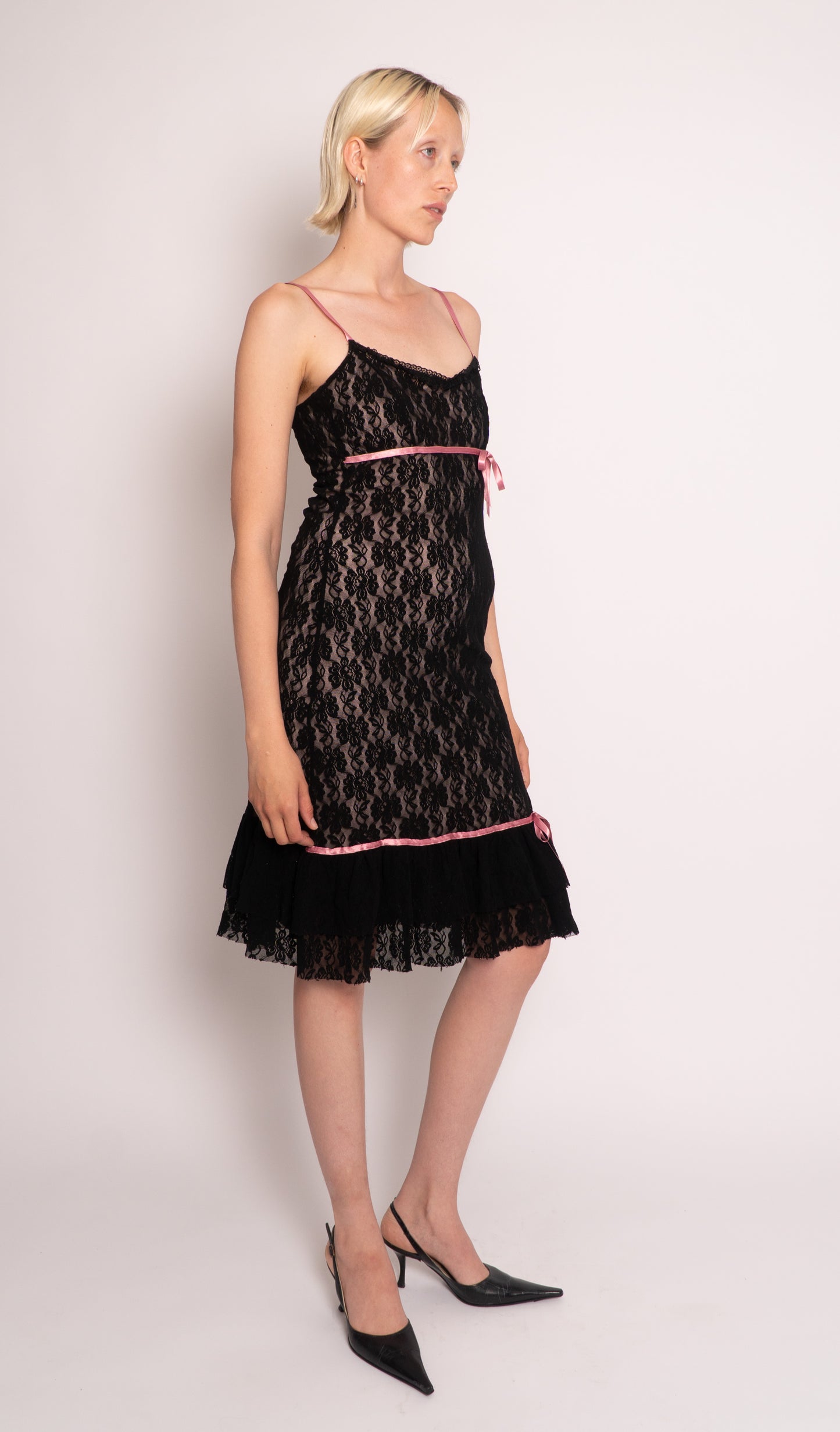 Morgan Black Lace Dress / Medium