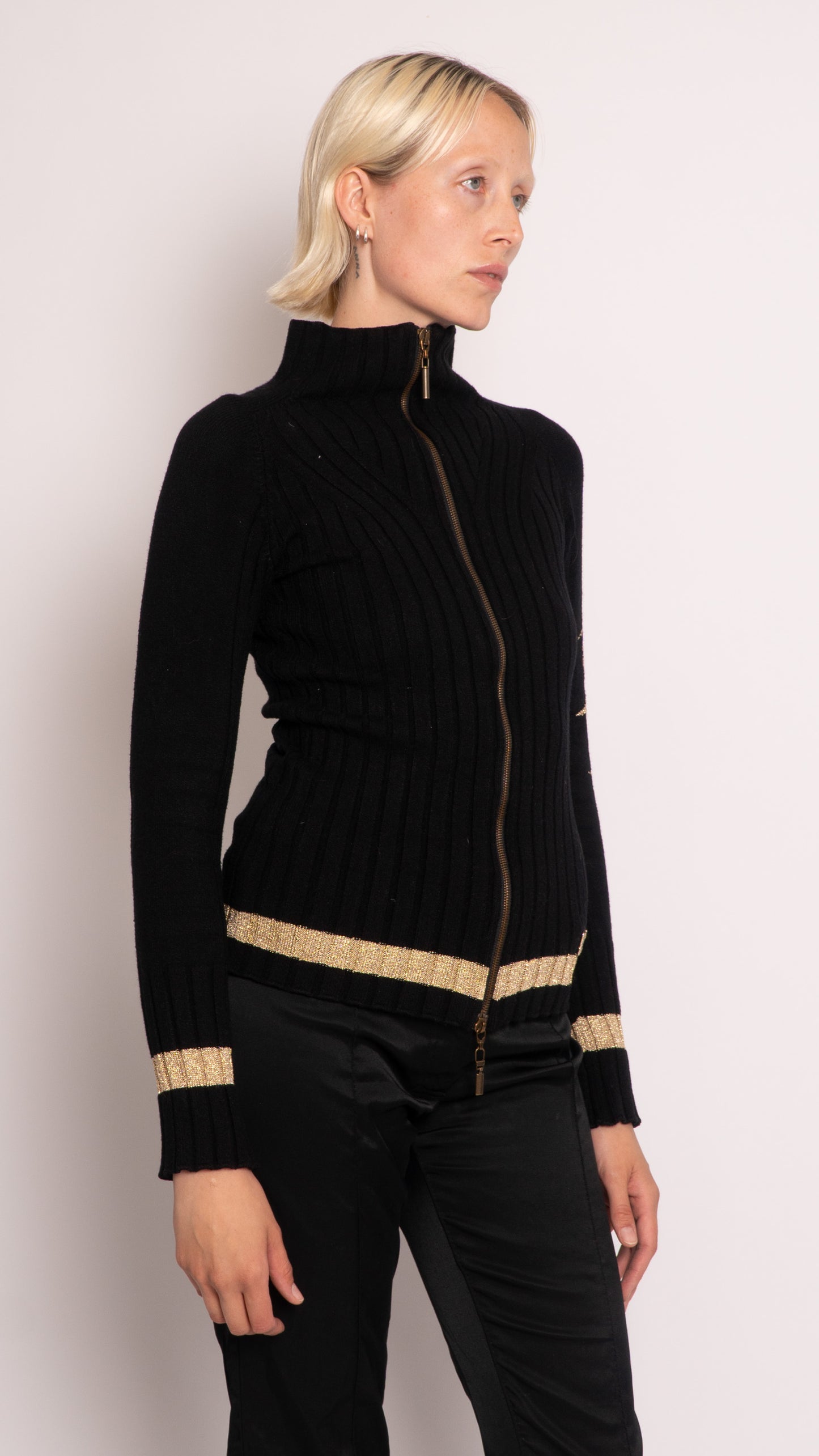 Just Cavalli Long Sleeve Zip Up Top