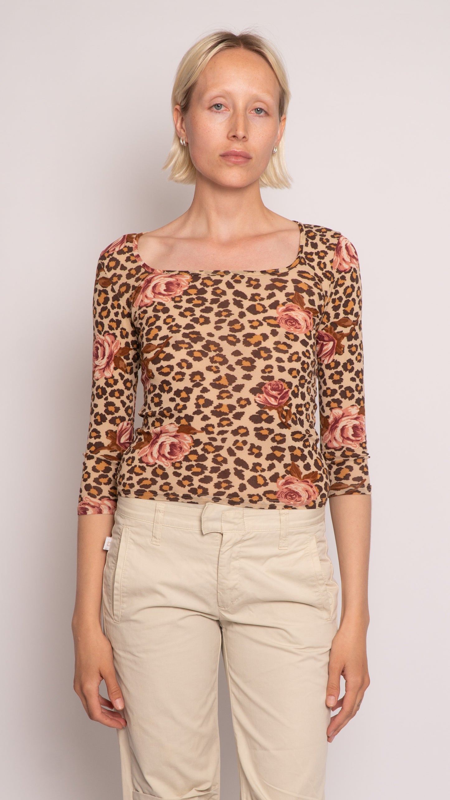 Morgan 3/4 Sleeve Leopard Print Top