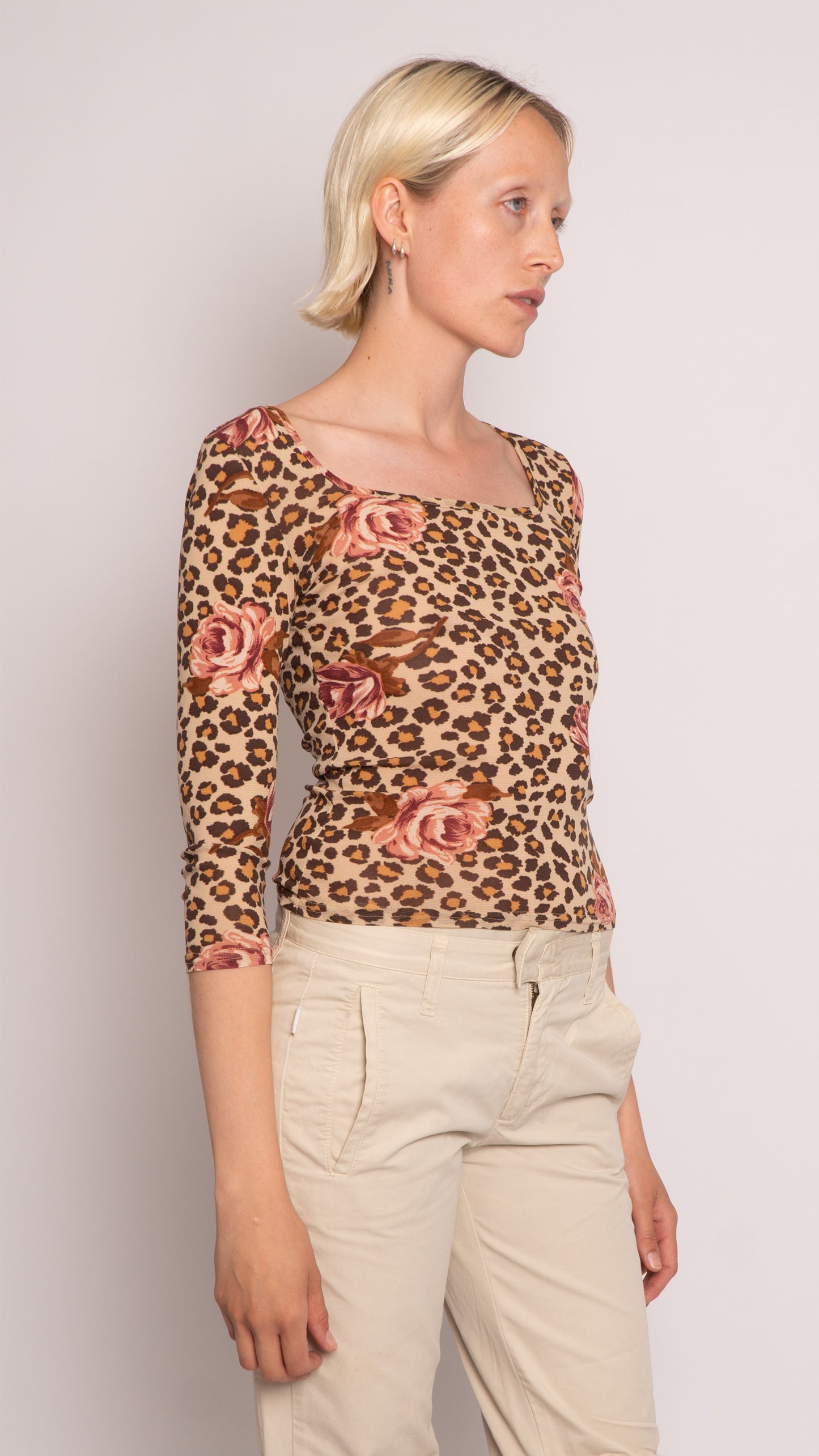 Morgan 3/4 Sleeve Leopard Print Top
