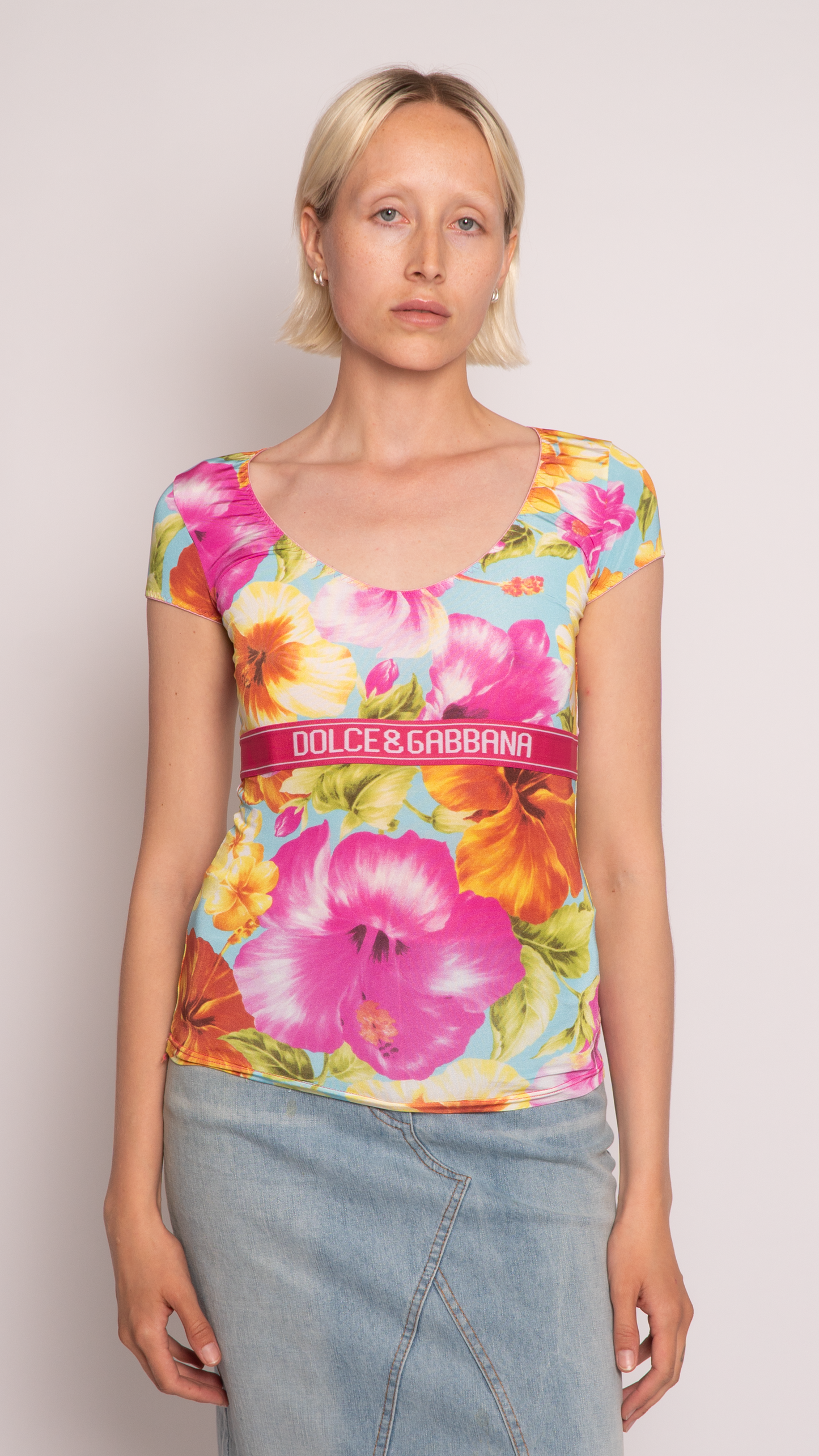 Dolce Gabbana Floral Short Sleeve Top
