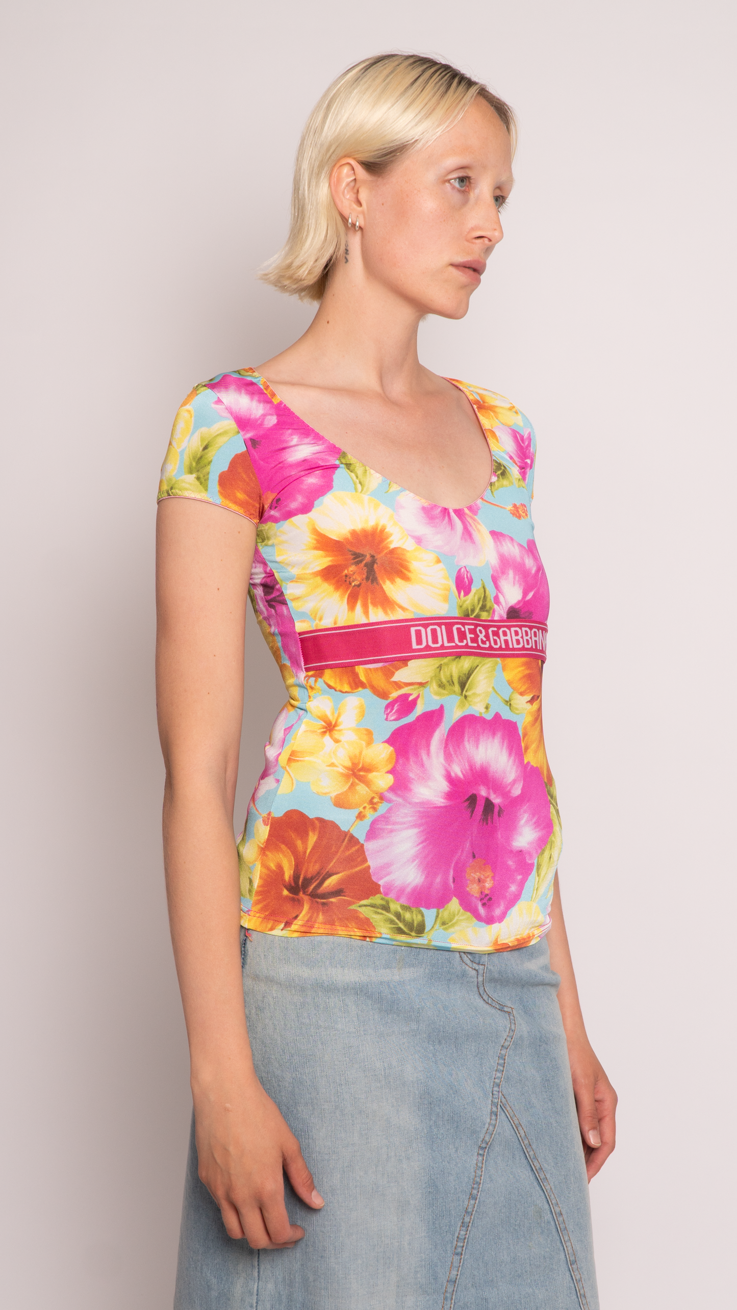 Dolce Gabbana Floral Short Sleeve Top