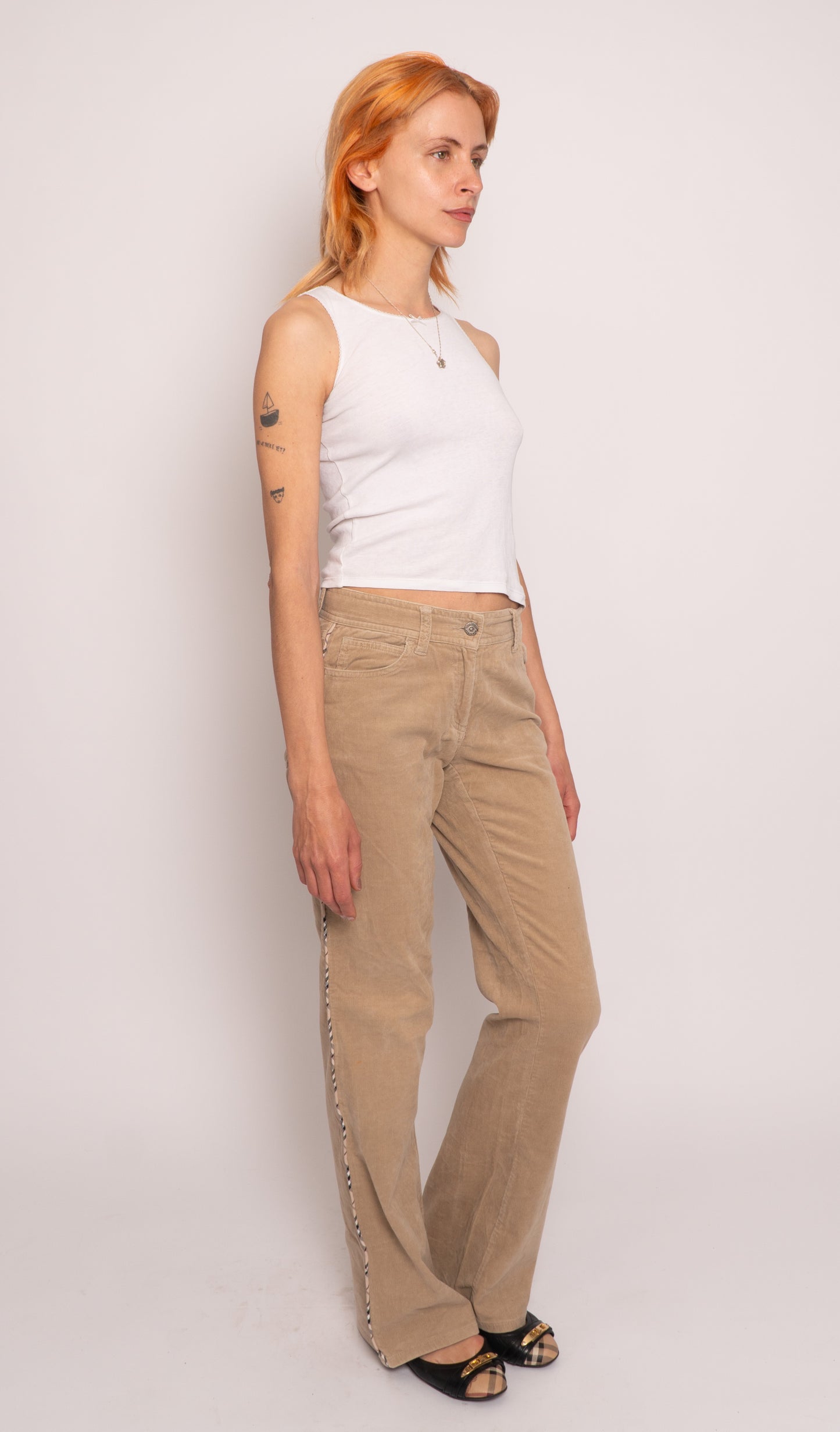 Burberry Wide Leg Corduroy Trouser