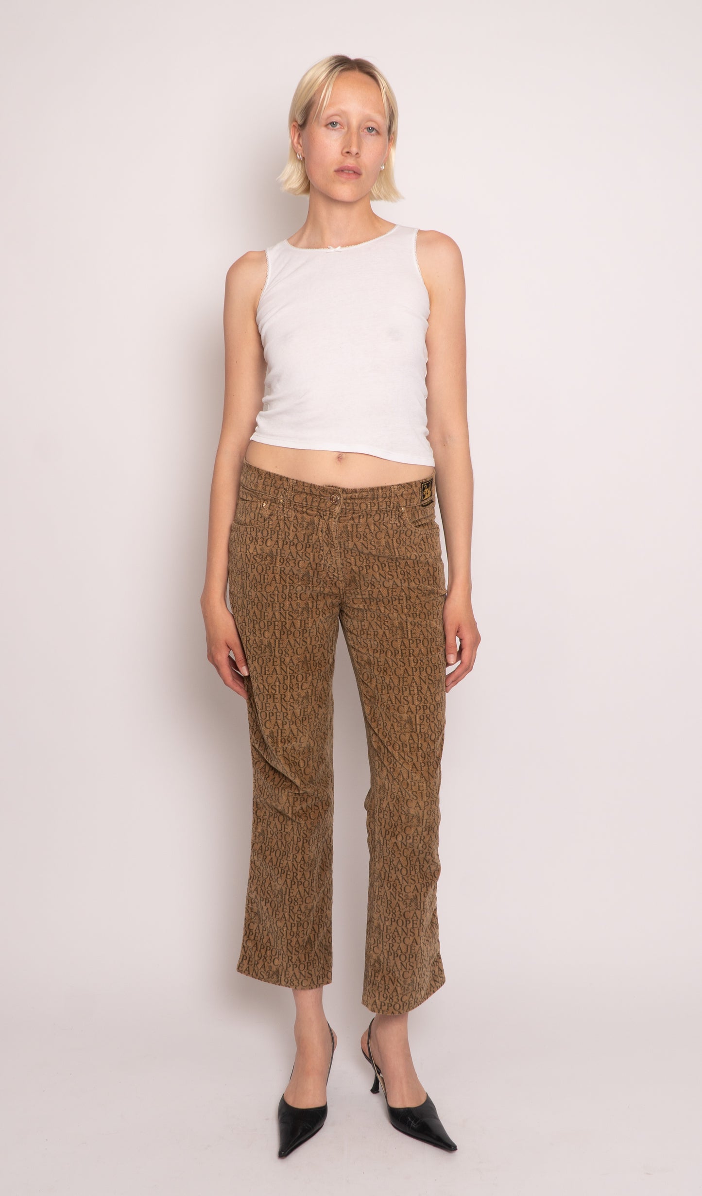 Cappopera Monogram Print Flare Trouser