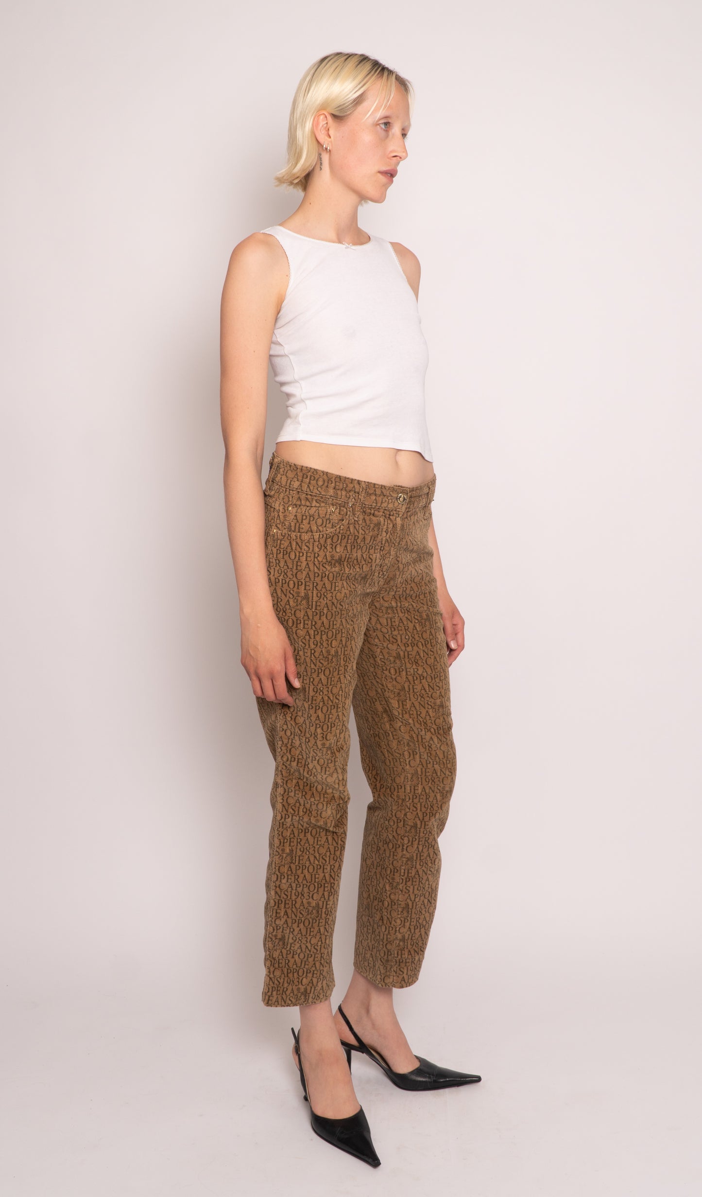 Cappopera Monogram Print Flare Trouser