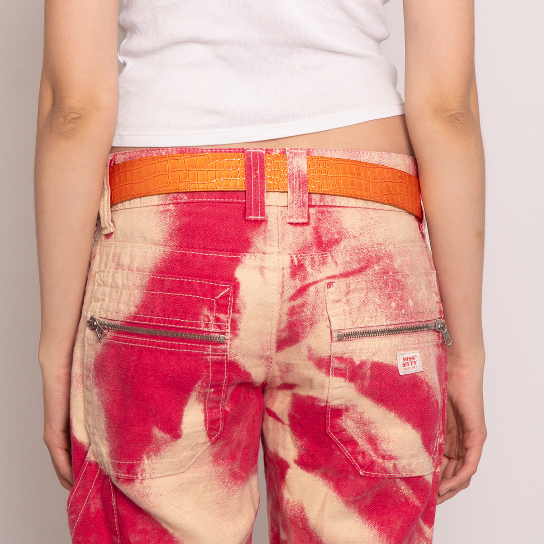 Just Cavalli Orange Leather Belt