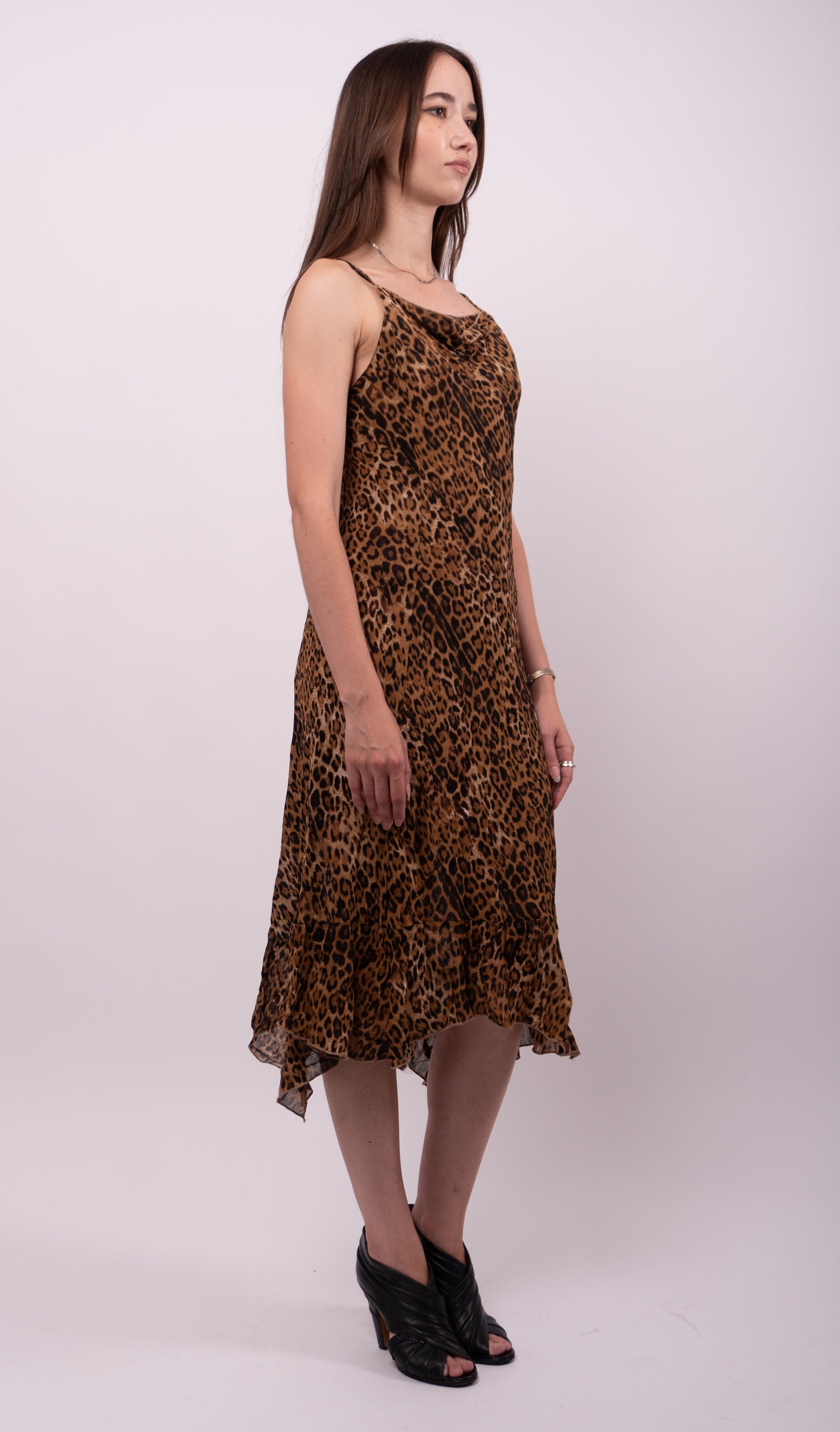 Italian Vintage Leopard Print Slip Dress