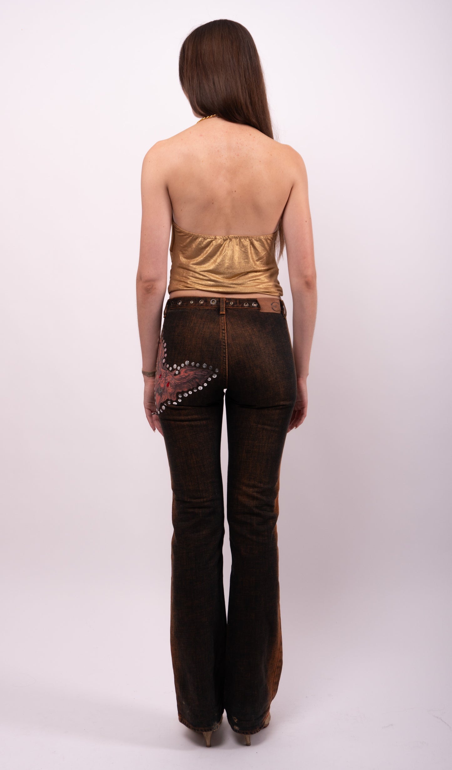 Just Cavalli Flare Jeans with Eyelet Waist