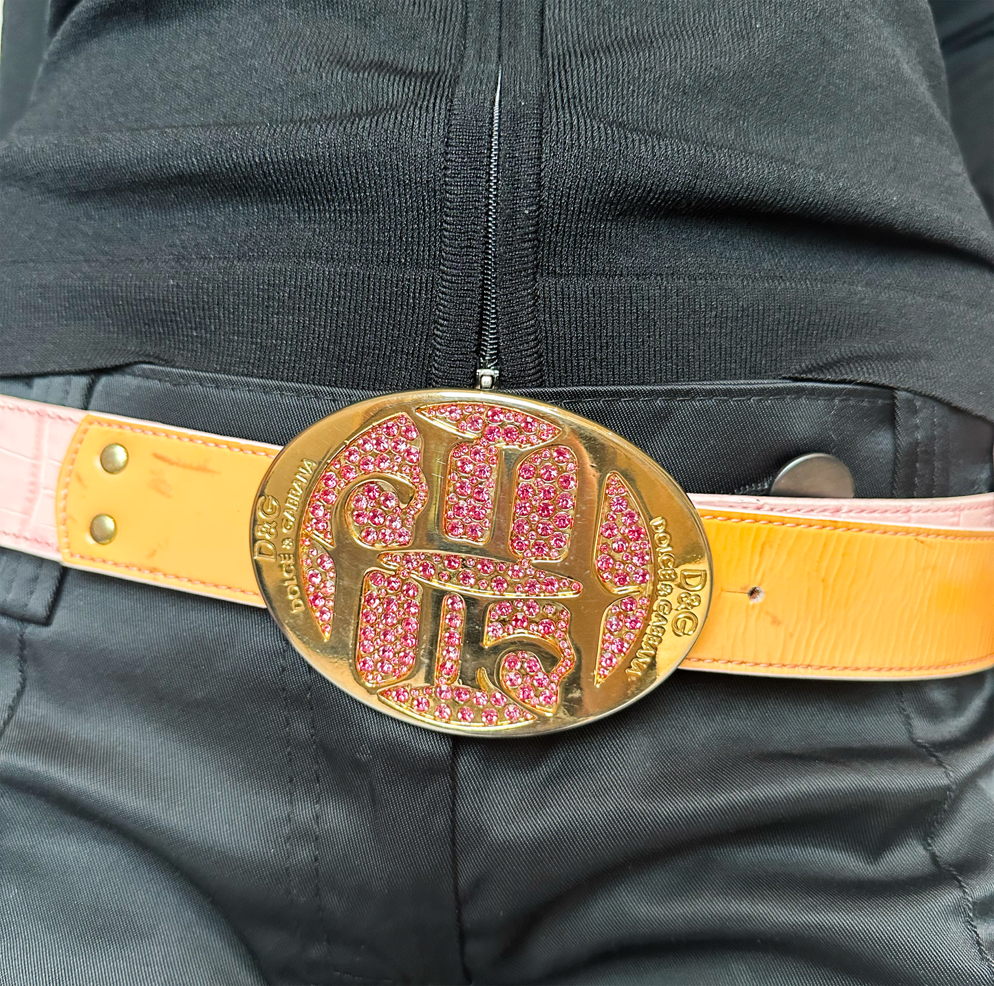 D&G S/S 2004 Pin-Up Runway Collection Pink Rhinestone Belt