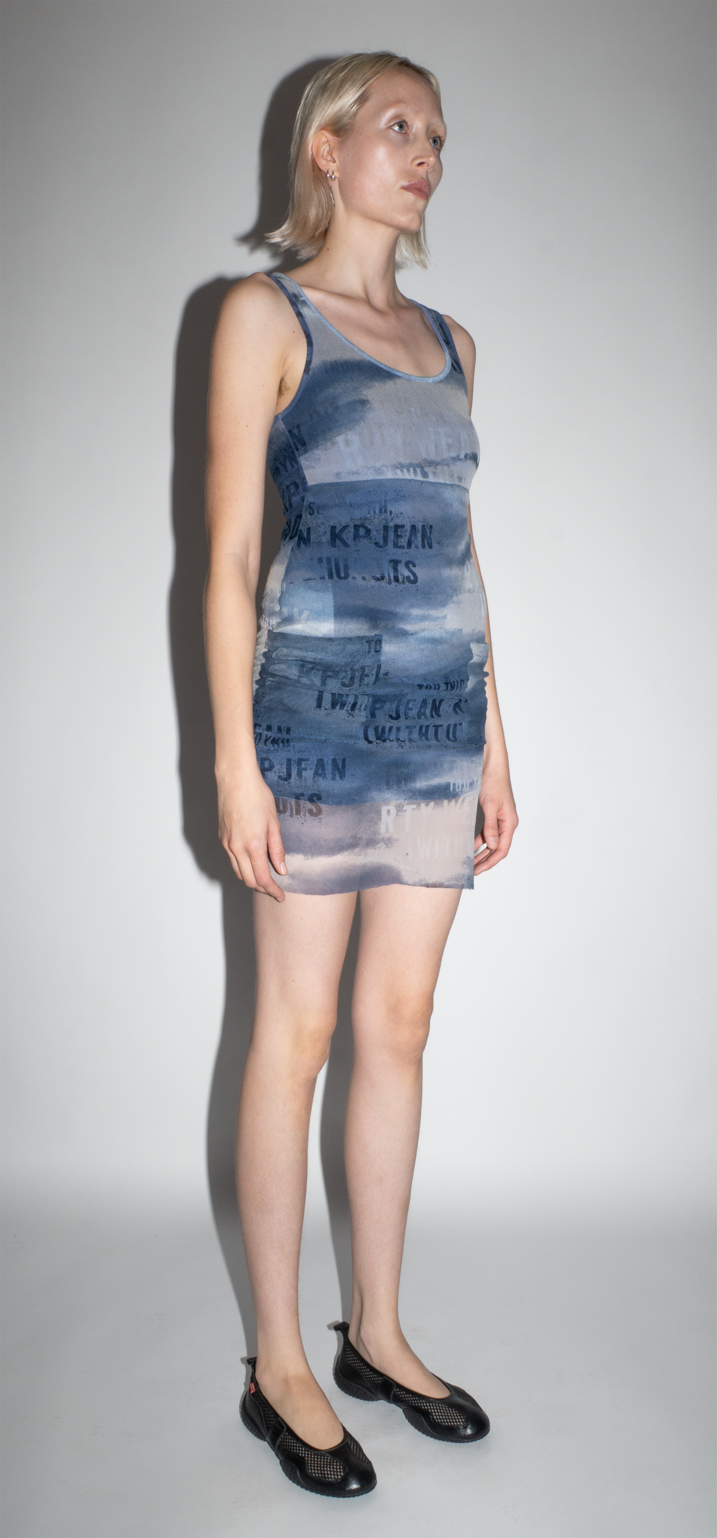 KP Jeans Blue Mesh Short Sleeve Dress