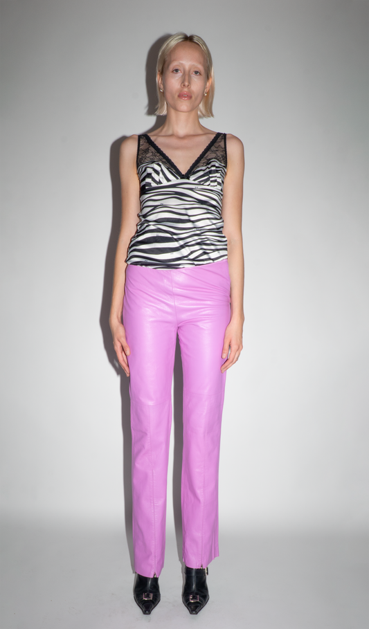 Versace Jeans Couture Pink Leather Trouser