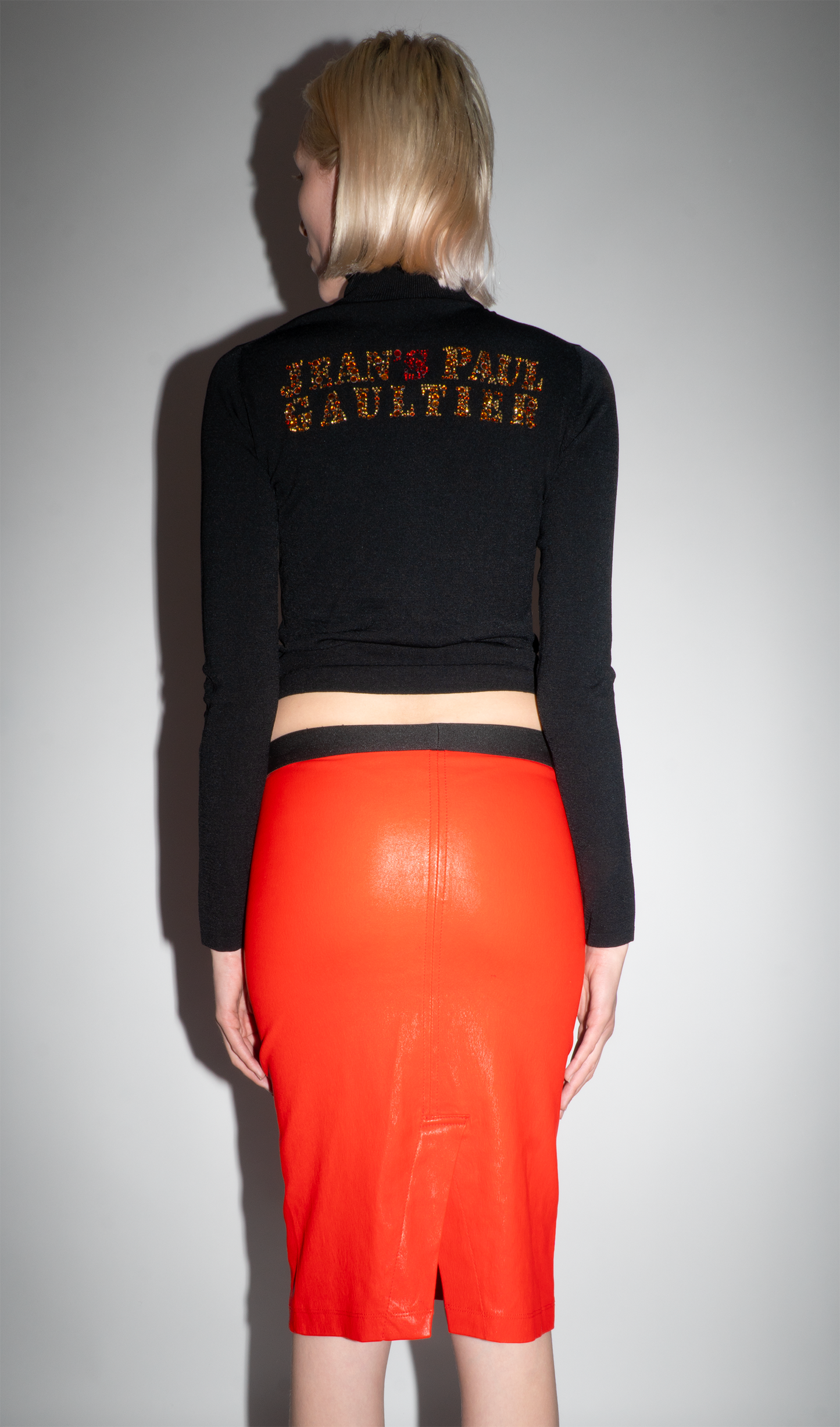 Helmut Lang Red Leather Skirt