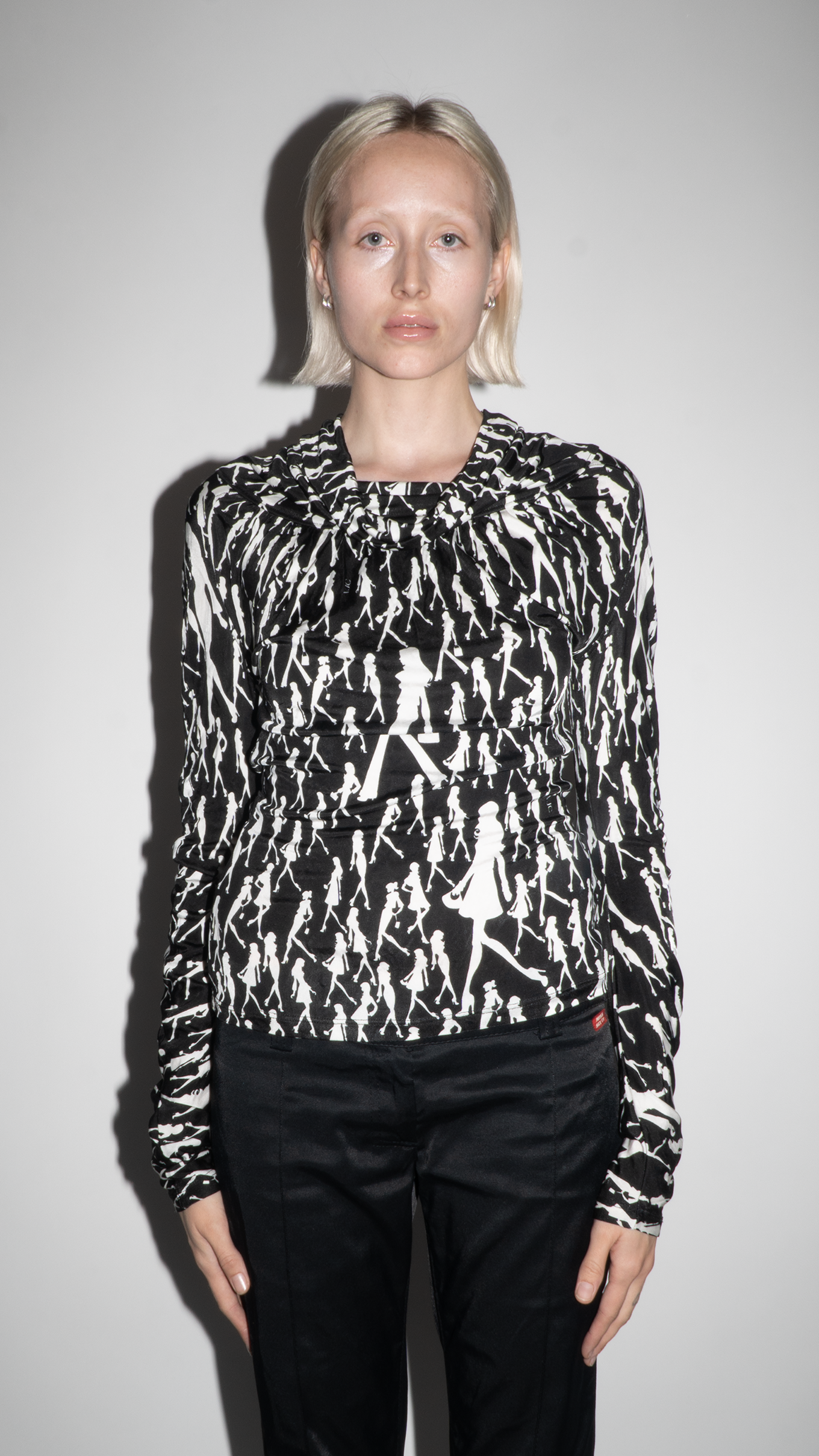 Versace Long Sleeve Black/White Blouse