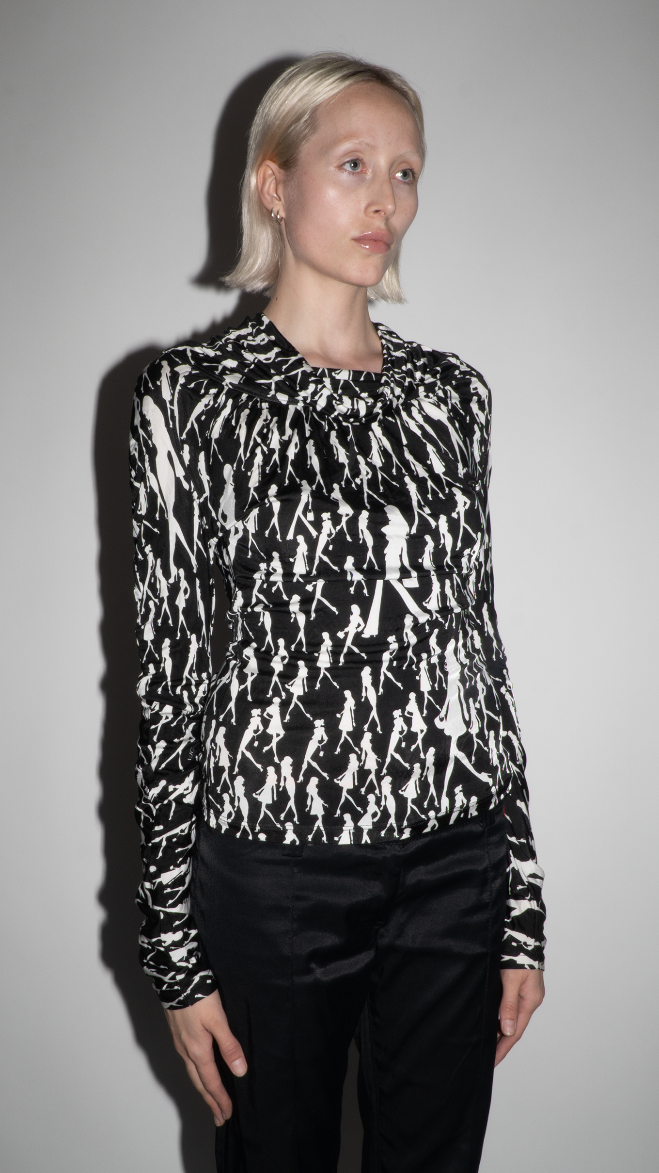 Versace Long Sleeve Black/White Blouse