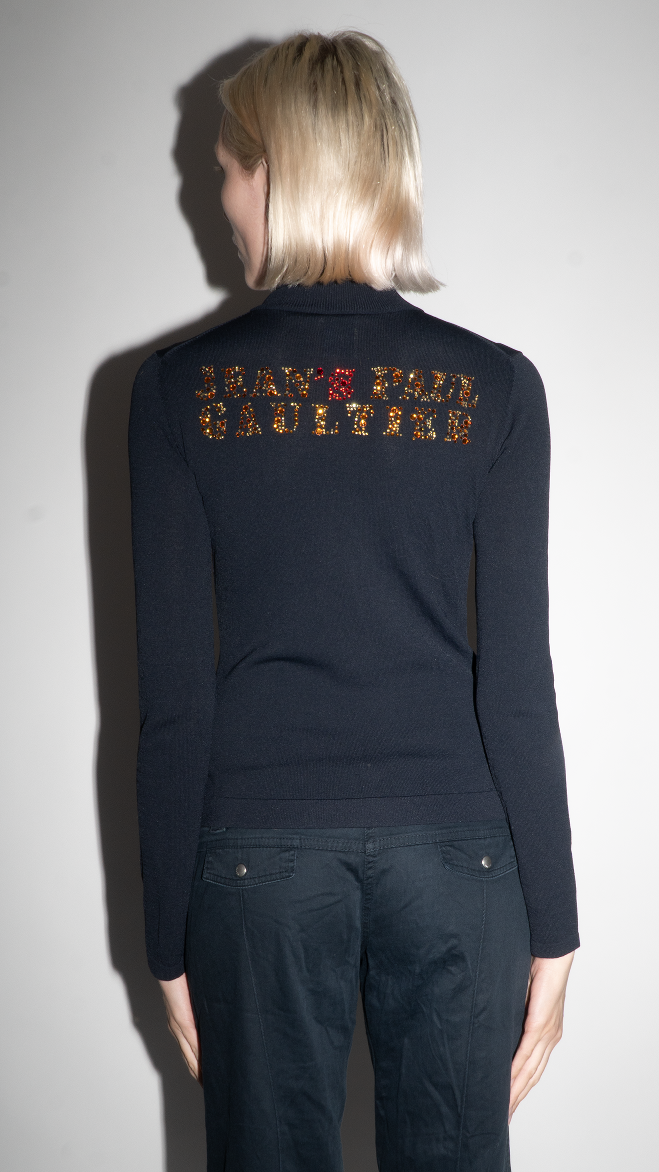 Jean Paul Gaultier Navy Long-Sleeve Zip Up Top