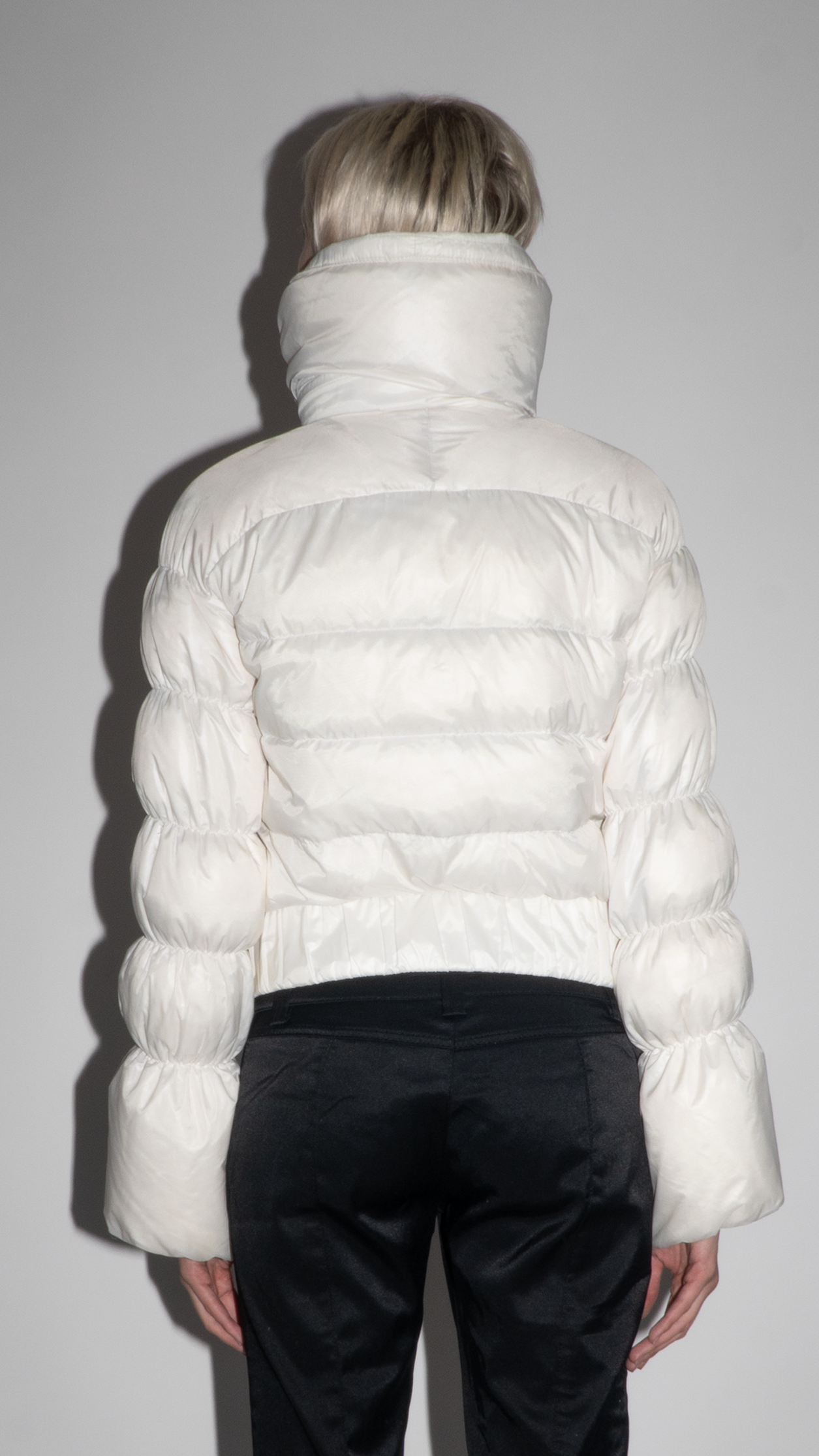 Just Cavalli White Crop Puffer Jacket