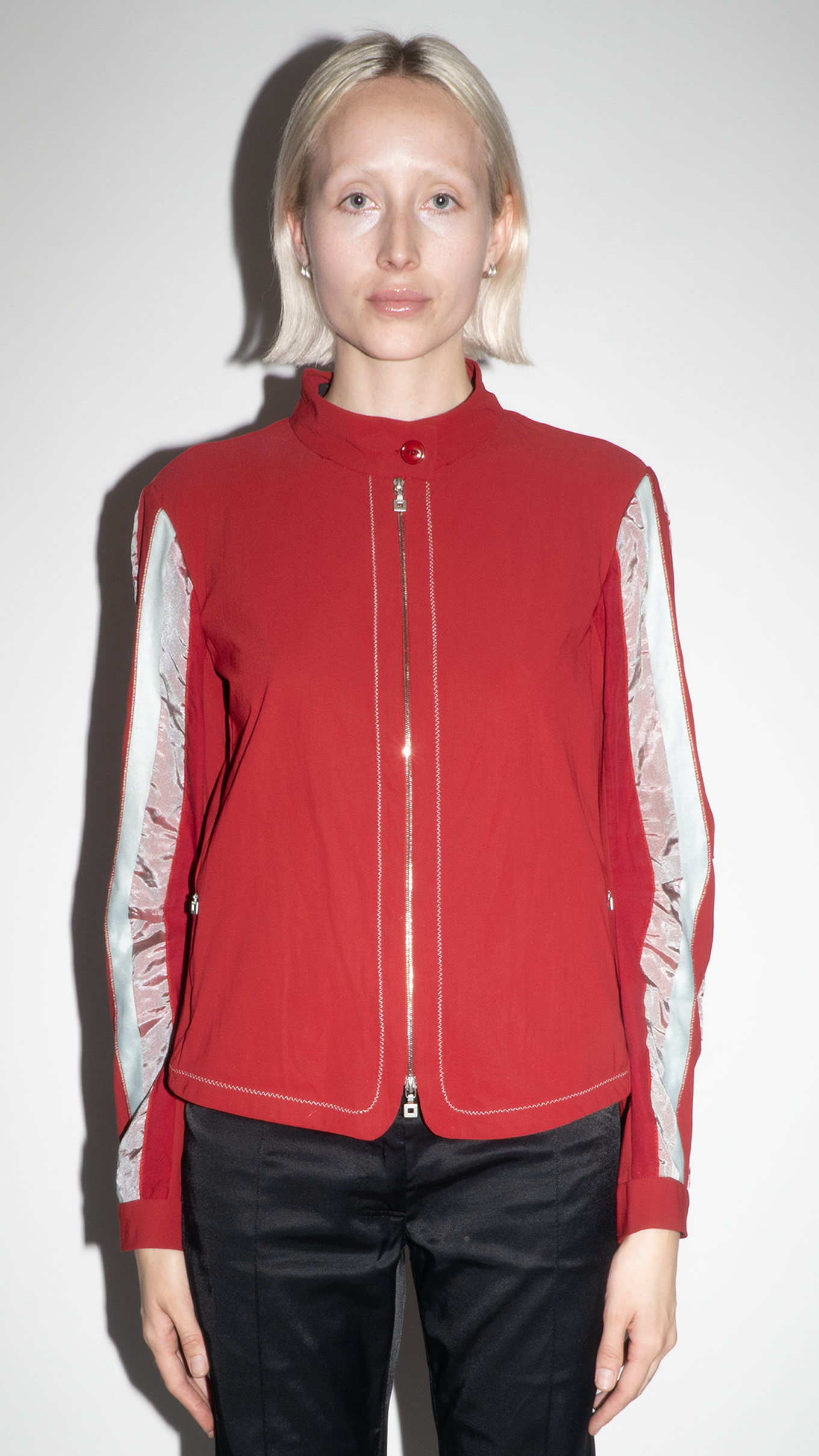 Marithé + François Girbaud Red Jacket With Two Way Zip